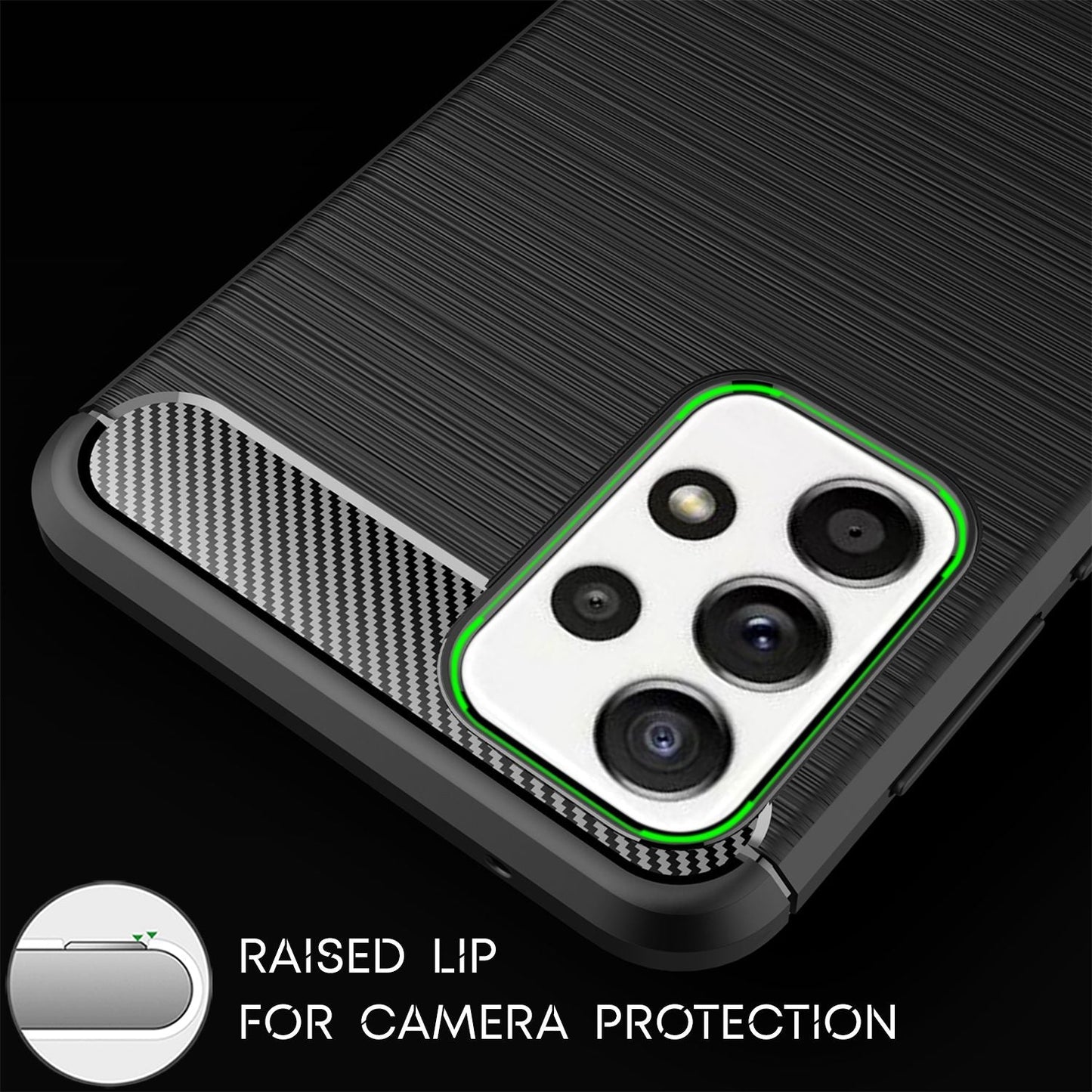 NALIA Case für Samsung Galaxy A52 5G / A52 / A52s 5G, Schwarze Handy Hülle Case