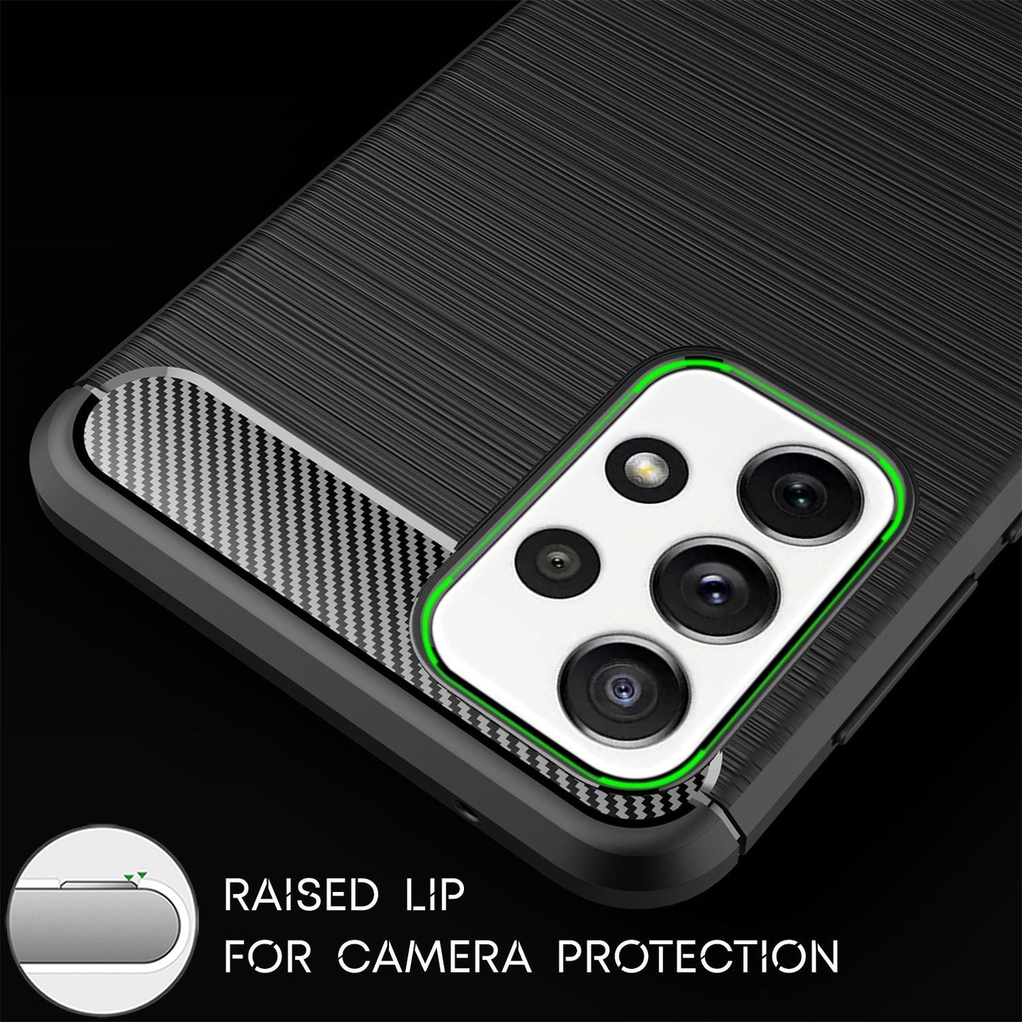 Carcasă NALIA Design A72 cu aspect de carbon - compatibilă cu silicon TPU subțire