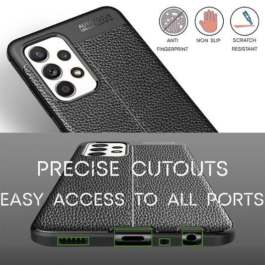 NALIA Galaxy A52 5G Case Leder Look - Slim Dünn Hülle, Stoßfest Schutz, Rutschfest