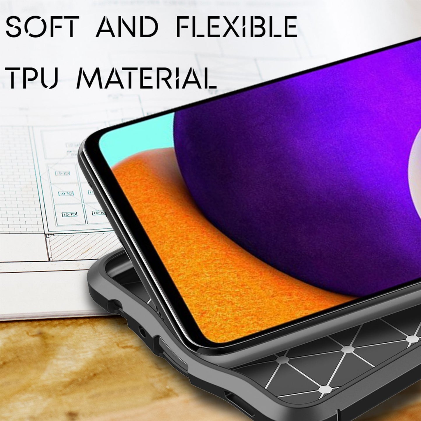 NALIA Galaxy A52 5G Case Leder Look - Slim Dünn Hülle, Stoßfest Schutz, Rutschfest