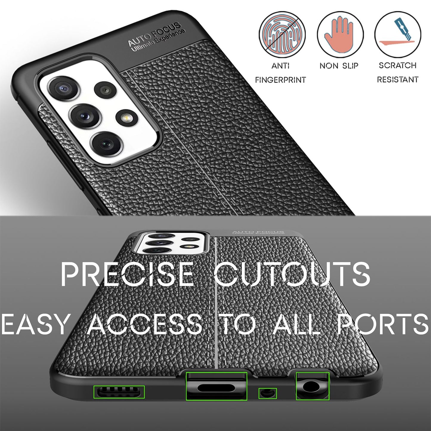 Husă NALIA Design pentru Samsung Galaxy A72, aspect piele - Husă de protecție din silicon, subțire, rezistentă la zgârieturi