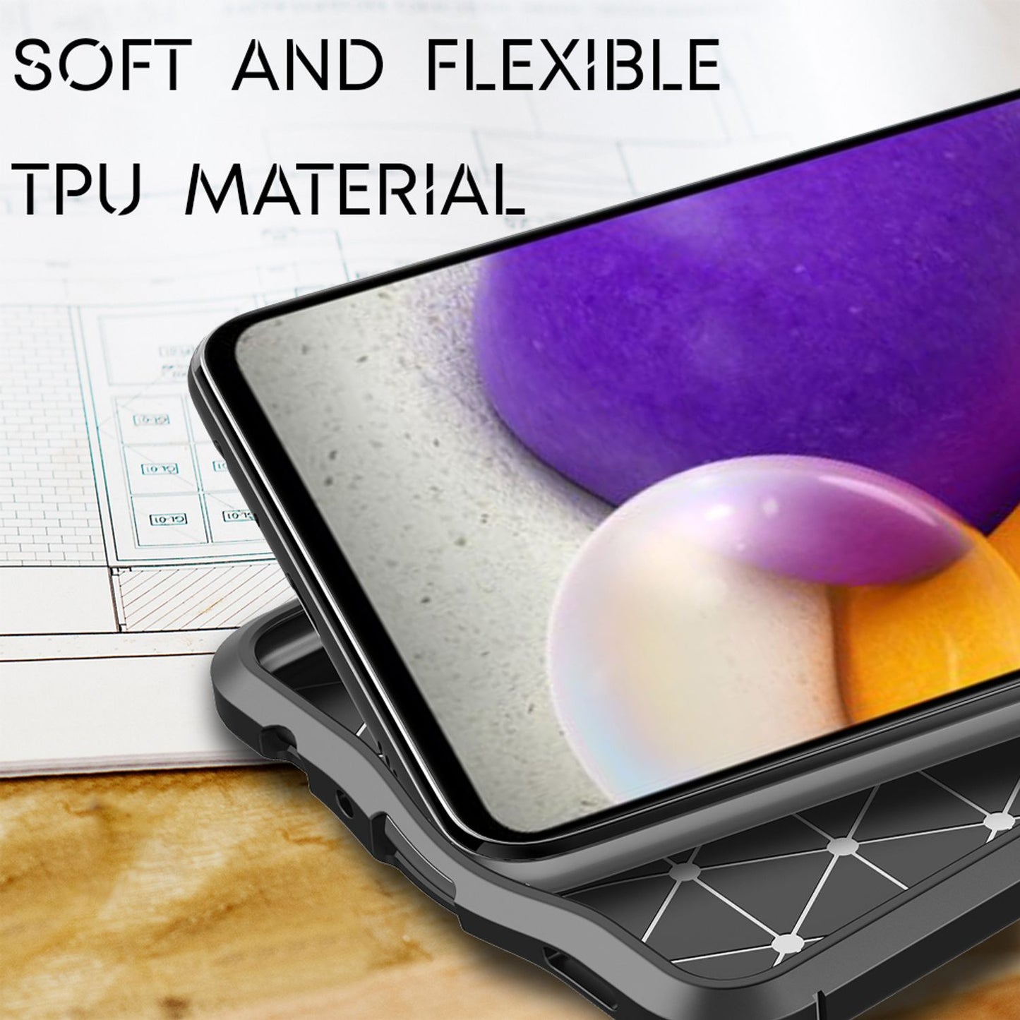 Husă NALIA Design pentru Samsung Galaxy A72, aspect piele - Husă de protecție din silicon, subțire, rezistentă la zgârieturi