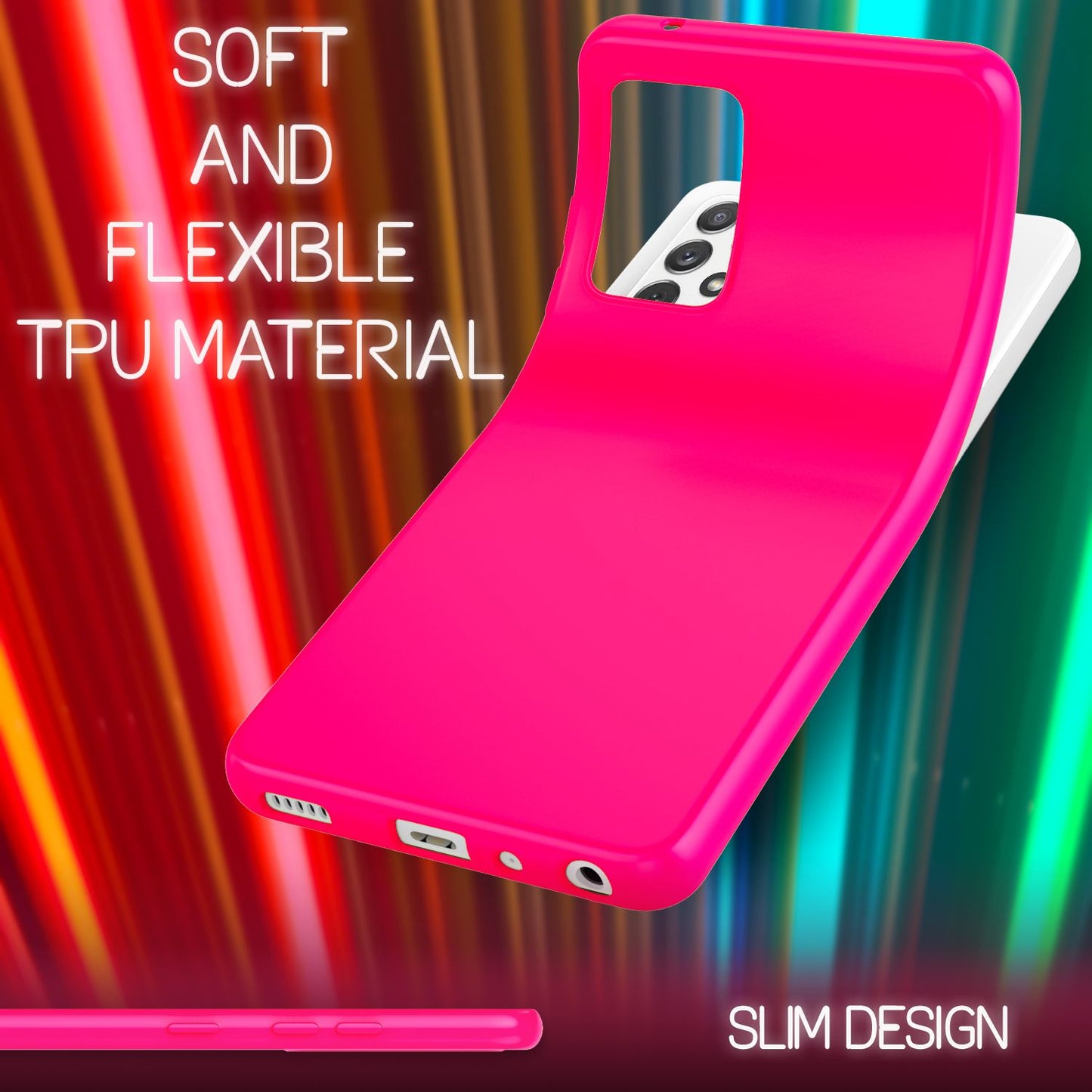 NALIA Neon Handy Hülle für Samsung Galaxy A72, Silikon Soft Case Phone Cover