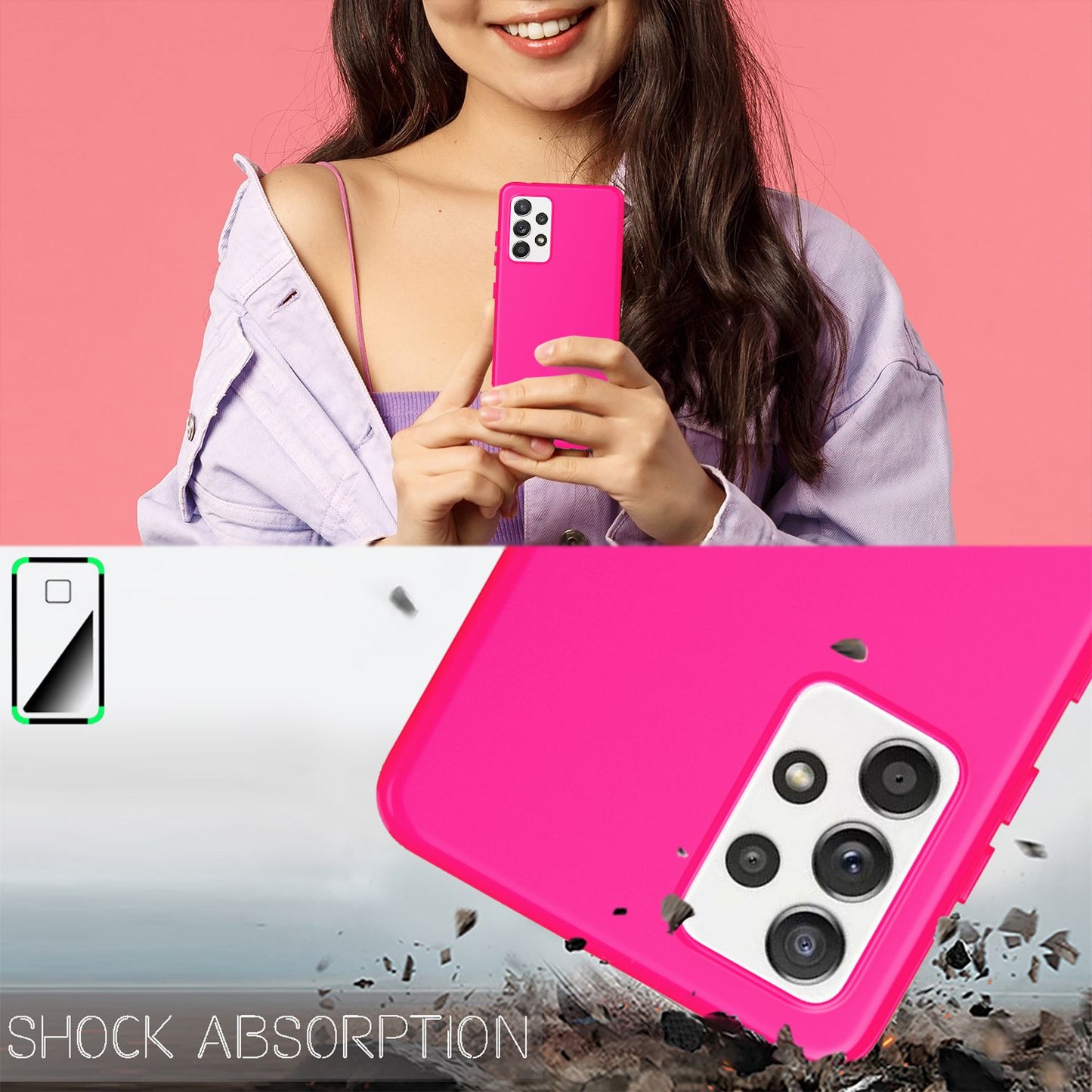 NALIA Neon Handy Hülle für Samsung Galaxy A72, Silikon Soft Case Phone Cover