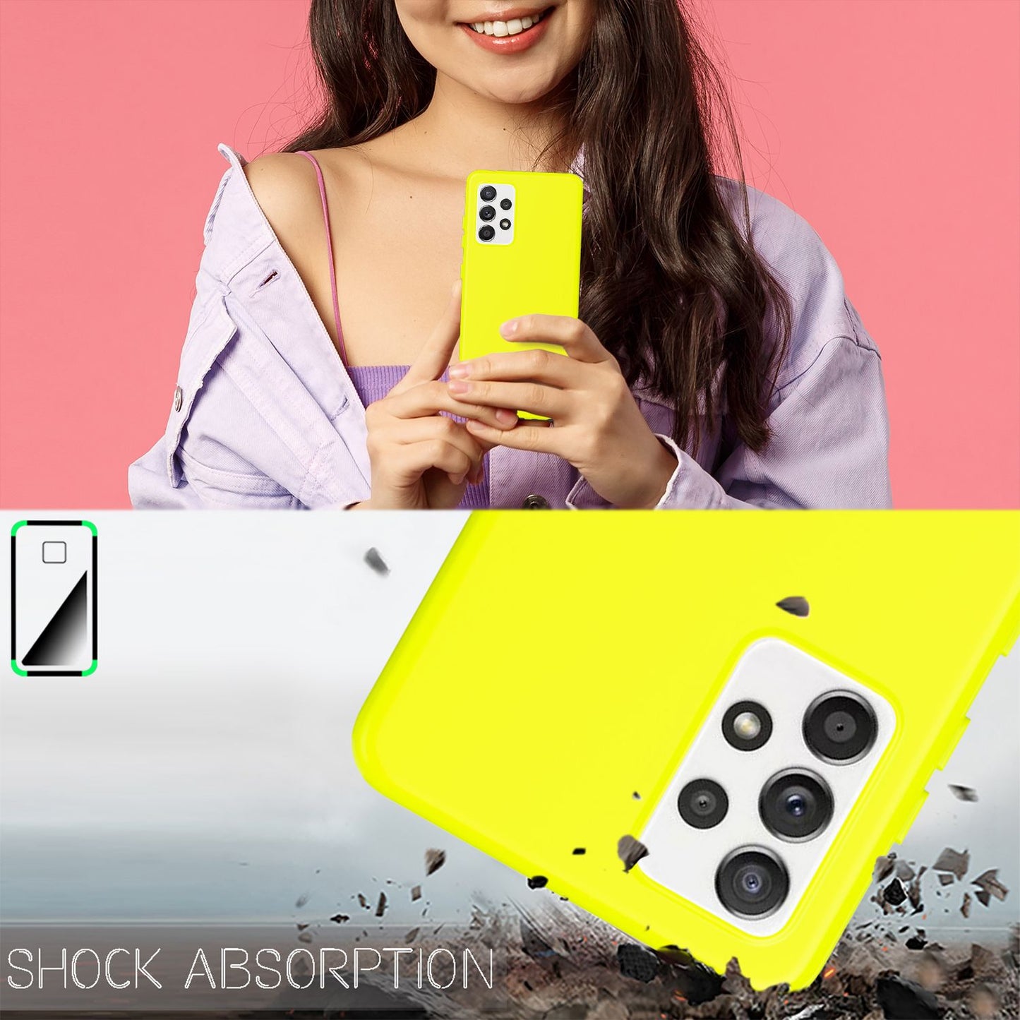 NALIA Neon Handy Hülle für Samsung Galaxy A72, Silikon Soft Case Phone Cover