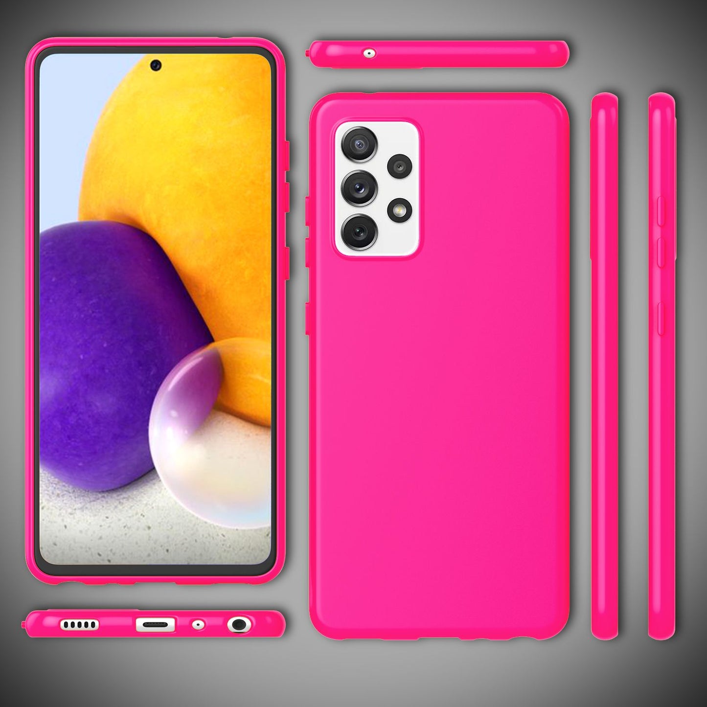 NALIA Neon Handy Hülle für Samsung Galaxy A72, Silikon Soft Case Phone Cover