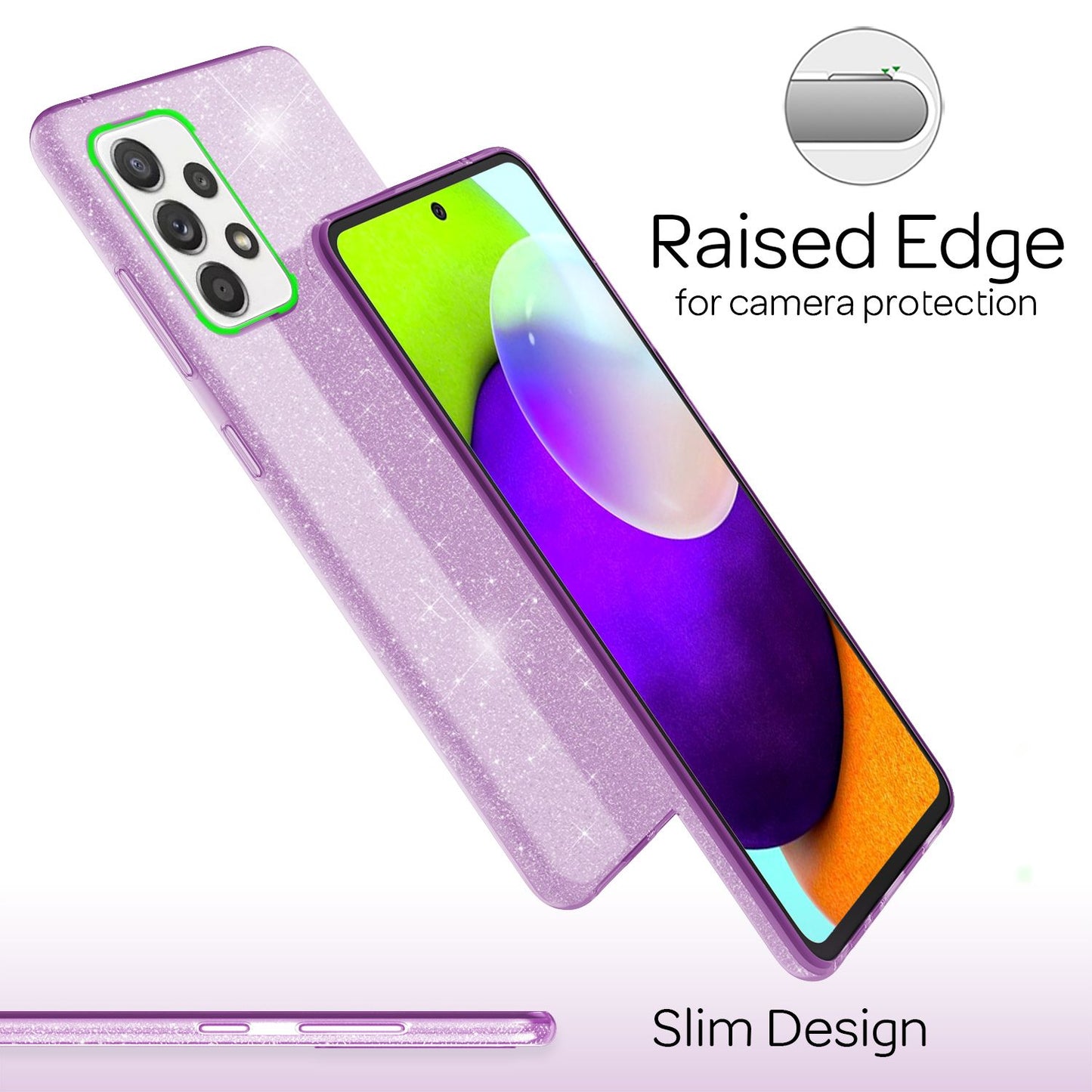 NALIA Glitzer Handy Hülle für Samsung Galaxy A52 5G / A52 / A52s 5G, Cover Case