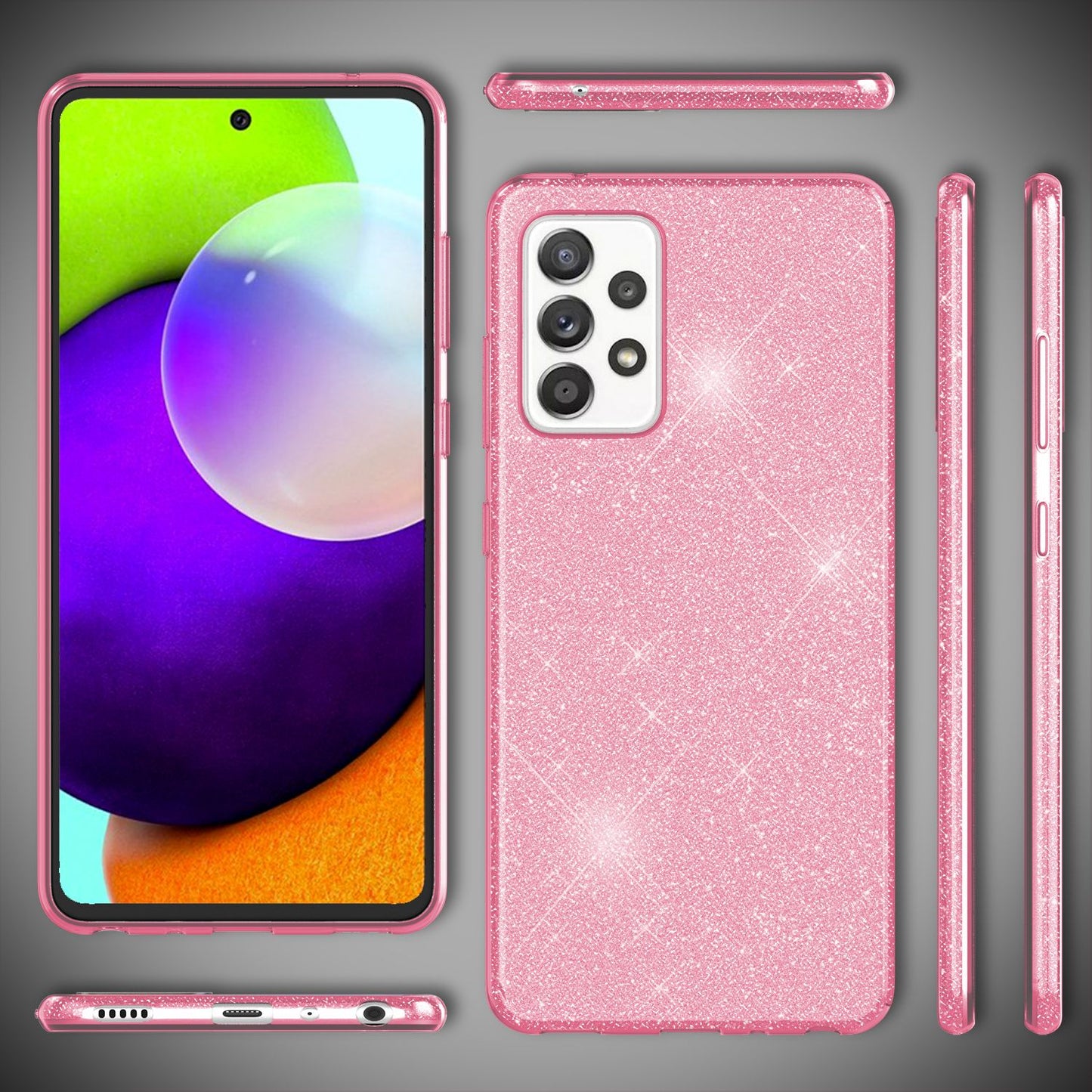 NALIA Glitzer Handy Hülle für Samsung Galaxy A52 5G / A52 / A52s 5G, Cover Case