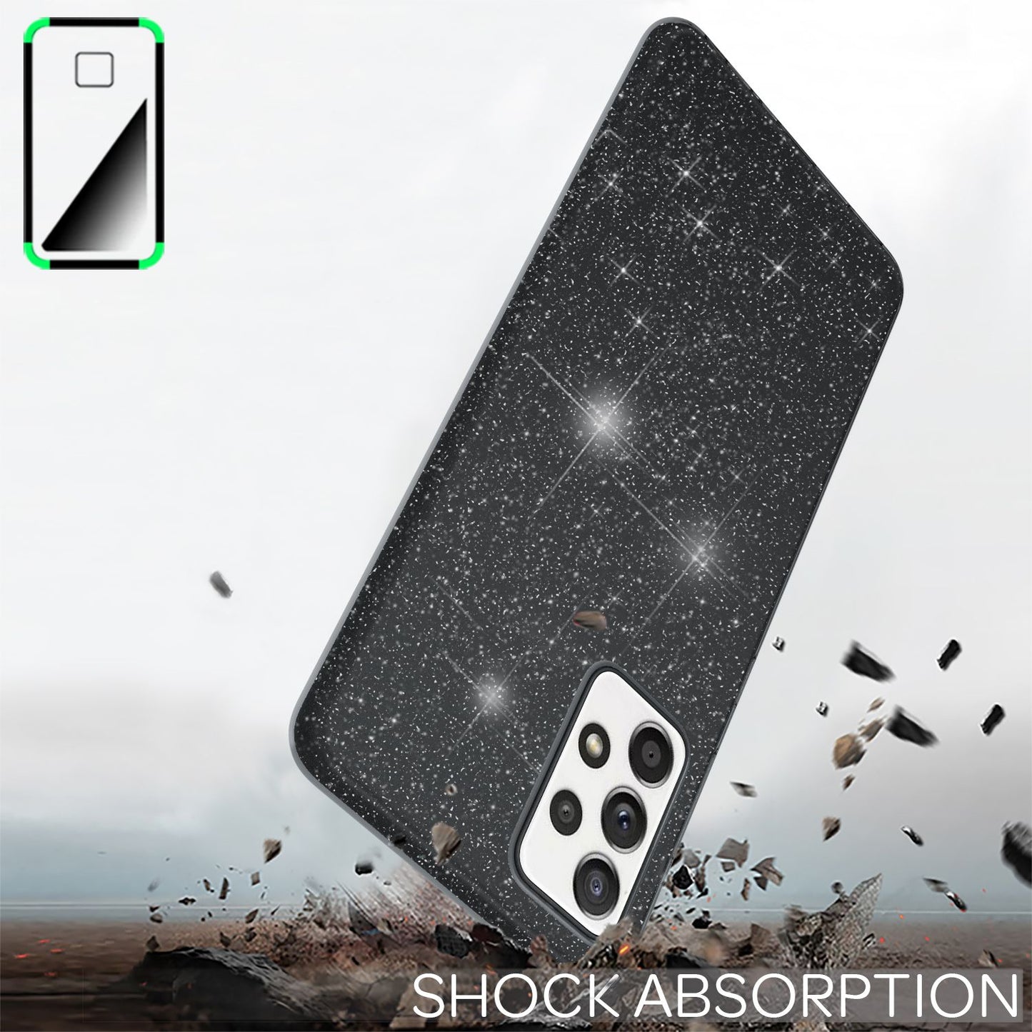 NALIA Glitzer Handy Hülle für Samsung Galaxy A52 5G / A52 / A52s 5G, Cover Case