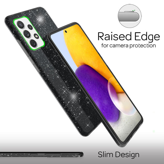 Nalia Galaxy A72 Glitzer Hülle - Größe 6,7 Zoll, Dicke 0,8 Mm