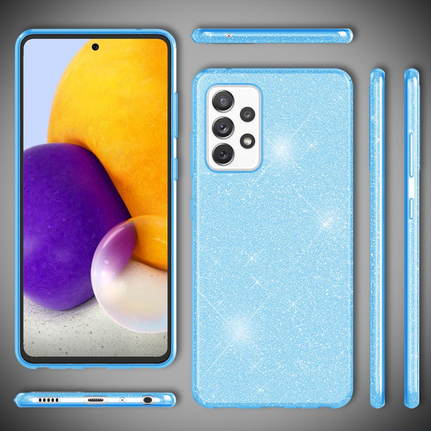 Nalia Galaxy A72 Glitzer Hülle - Größe 6,7 Zoll, Dicke 0,8 Mm