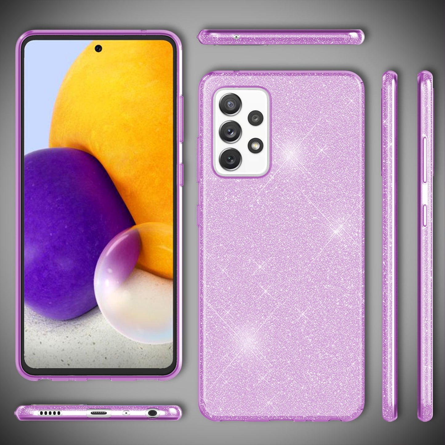 Nalia Galaxy A72 Glitzer Hülle - Größe 6,7 Zoll, Dicke 0,8 Mm