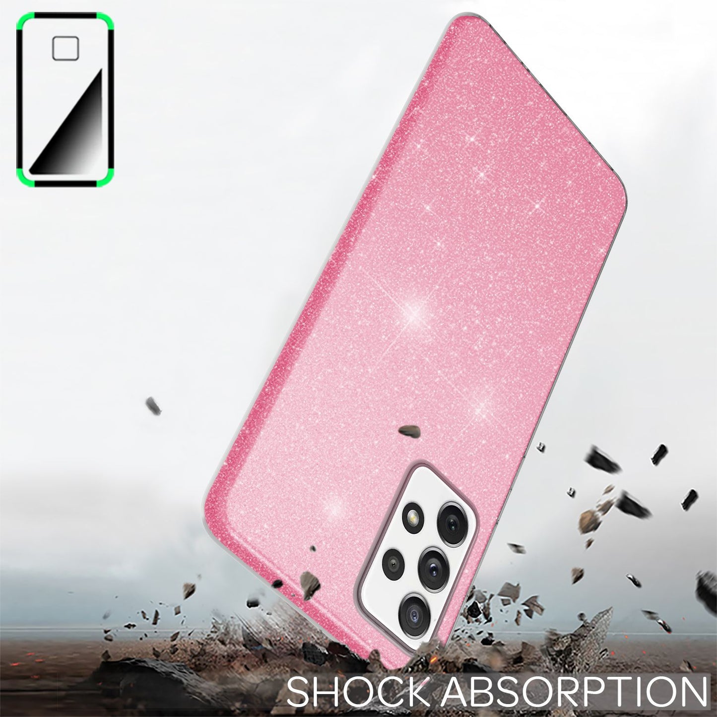 Nalia Galaxy A72 Glitzer Hülle - Größe 6,7 Zoll, Dicke 0,8 Mm