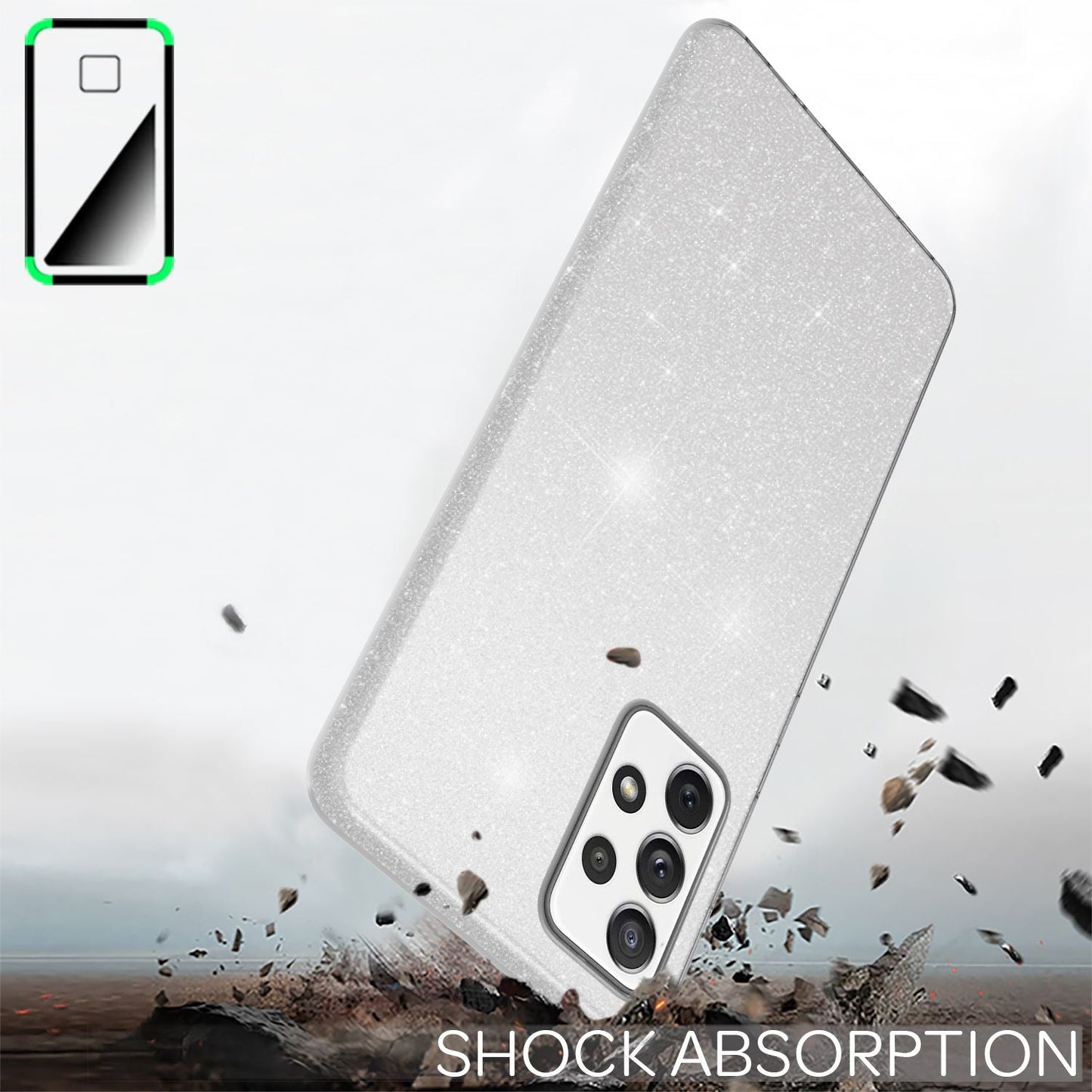 Nalia Galaxy A72 Glitzer Hülle - Größe 6,7 Zoll, Dicke 0,8 Mm