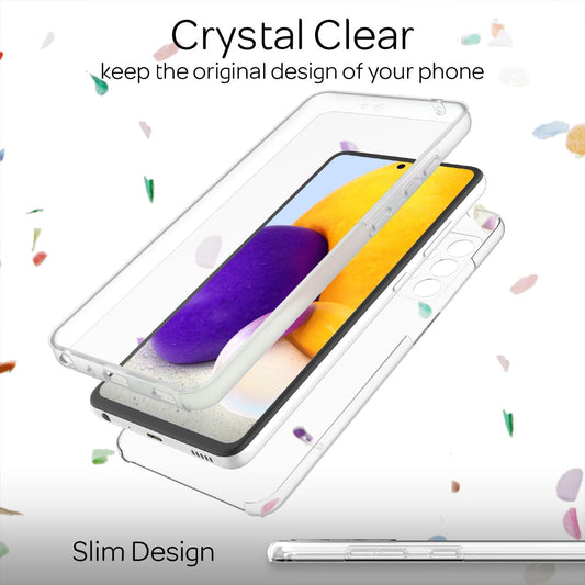 NALIA Galaxy A72 360 Grad Hülle - Transparenter Full Cover Schutz, Passgenau, Stoßfest