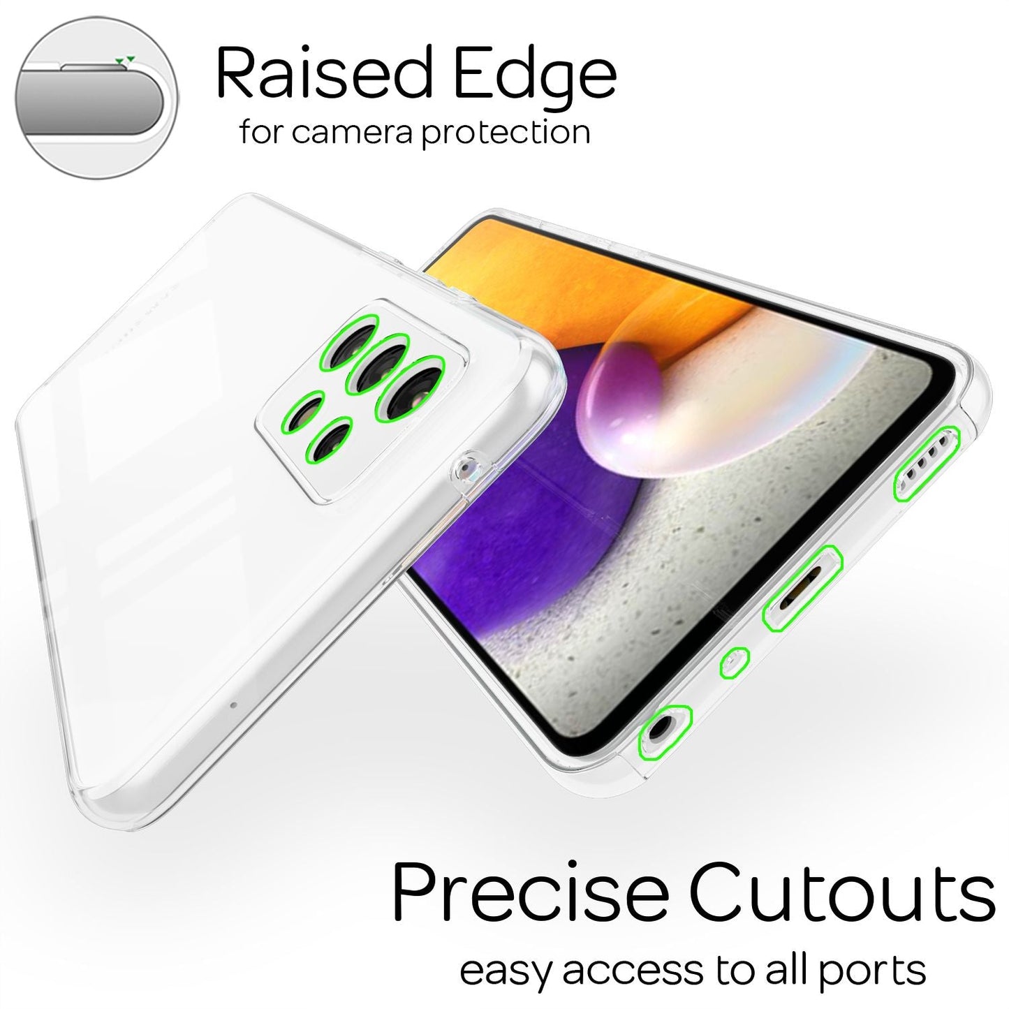 NALIA Galaxy A72 360 Grad Hülle - Transparenter Full Cover Schutz, Passgenau, Stoßfest