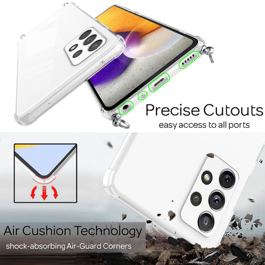 NALIA Hangit Handy Hülle Umhängehülle - Kette 60 cm, Kompatibilität Galaxy A72, Gewicht 40 g