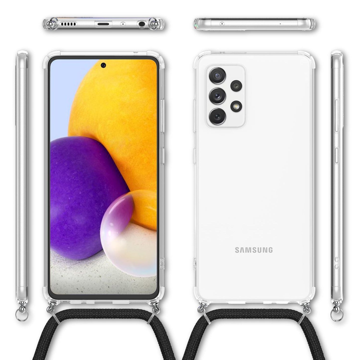 NALIA Hangit Handy Hülle Umhängehülle - Kette 60 cm, Kompatibilität Galaxy A72, Gewicht 40 g