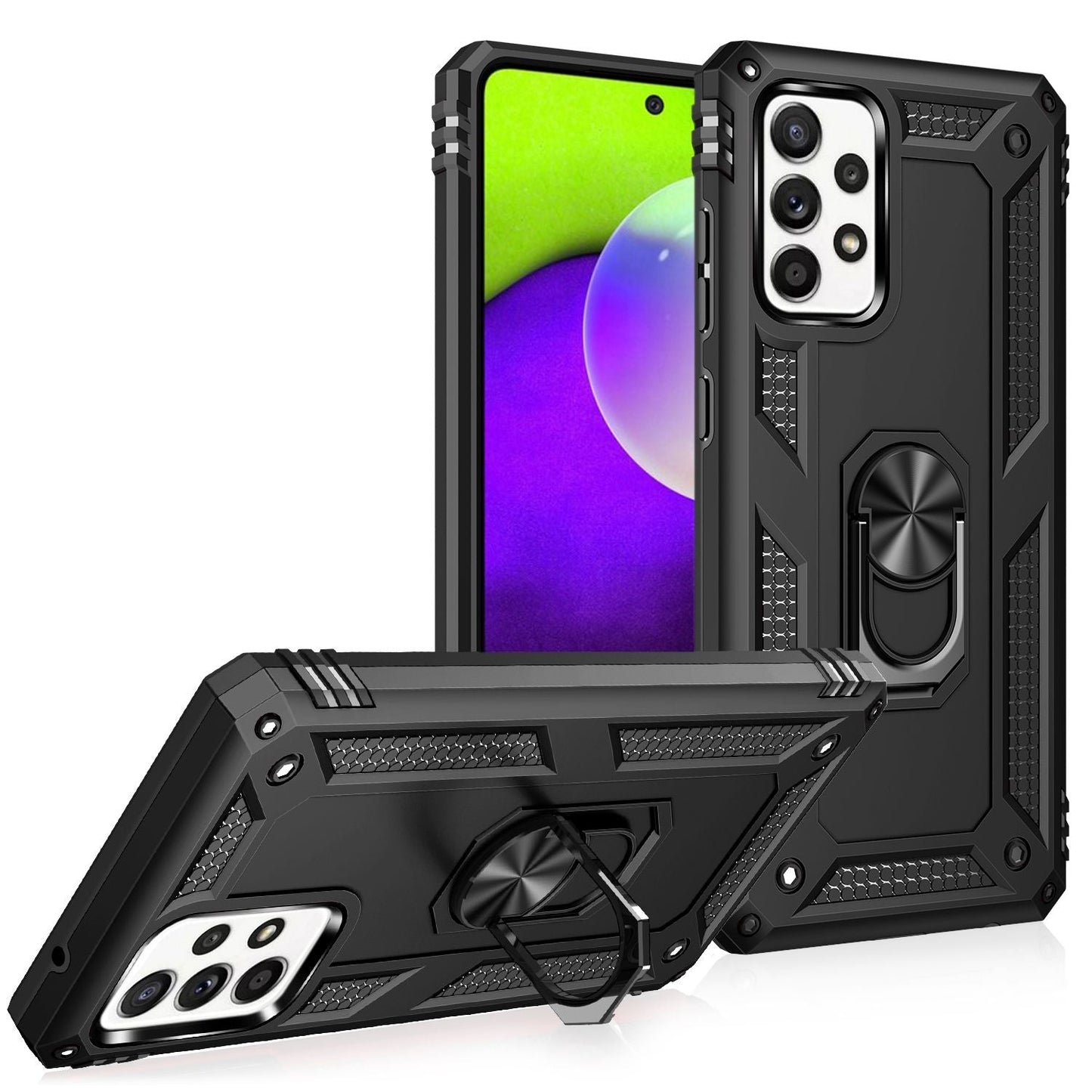 NALIA Ring Handyhülle für Samsung Galaxy A52 5G / A52 / A52s 5G, Kickstand Case