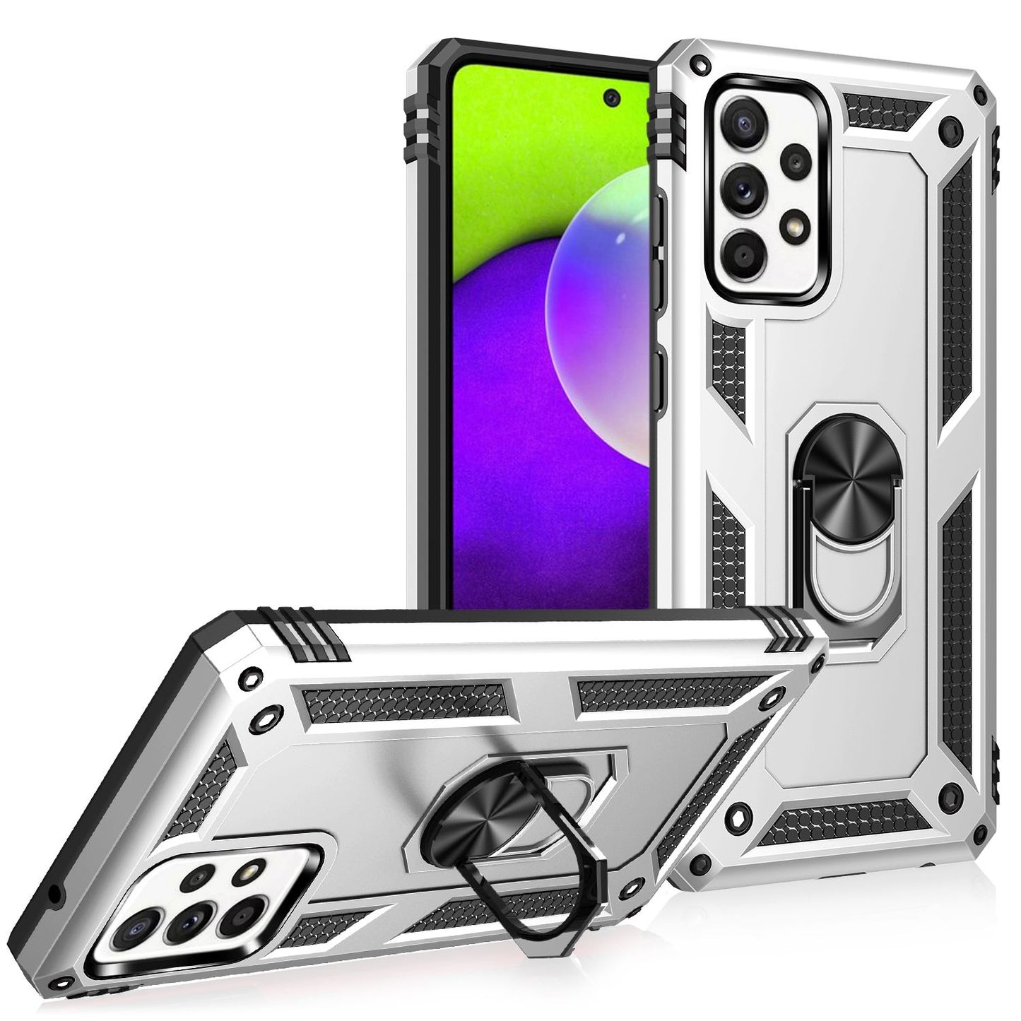 NALIA Ring Handyhülle für Samsung Galaxy A52 5G / A52 / A52s 5G, Kickstand Case