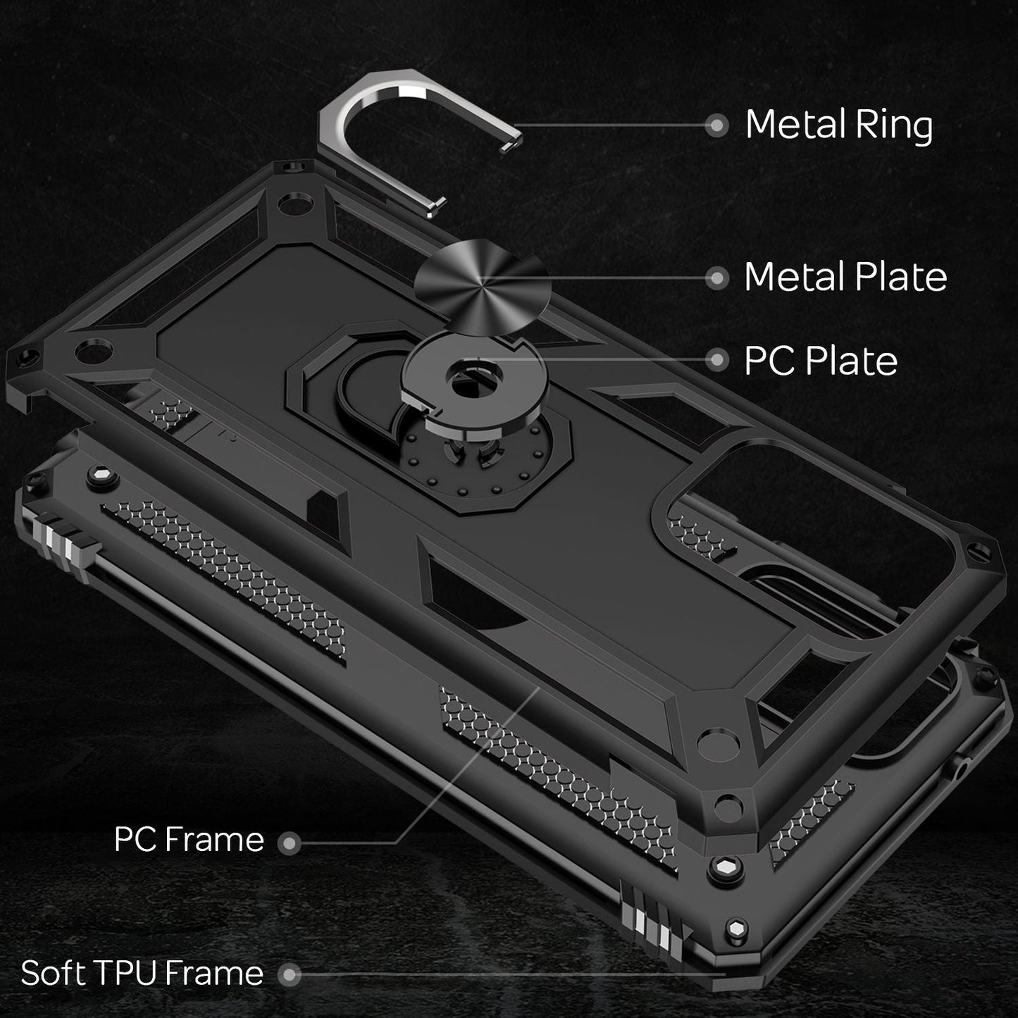 NALIA Ring Handyhülle für Samsung Galaxy A52 5G / A52 / A52s 5G, Kickstand Case