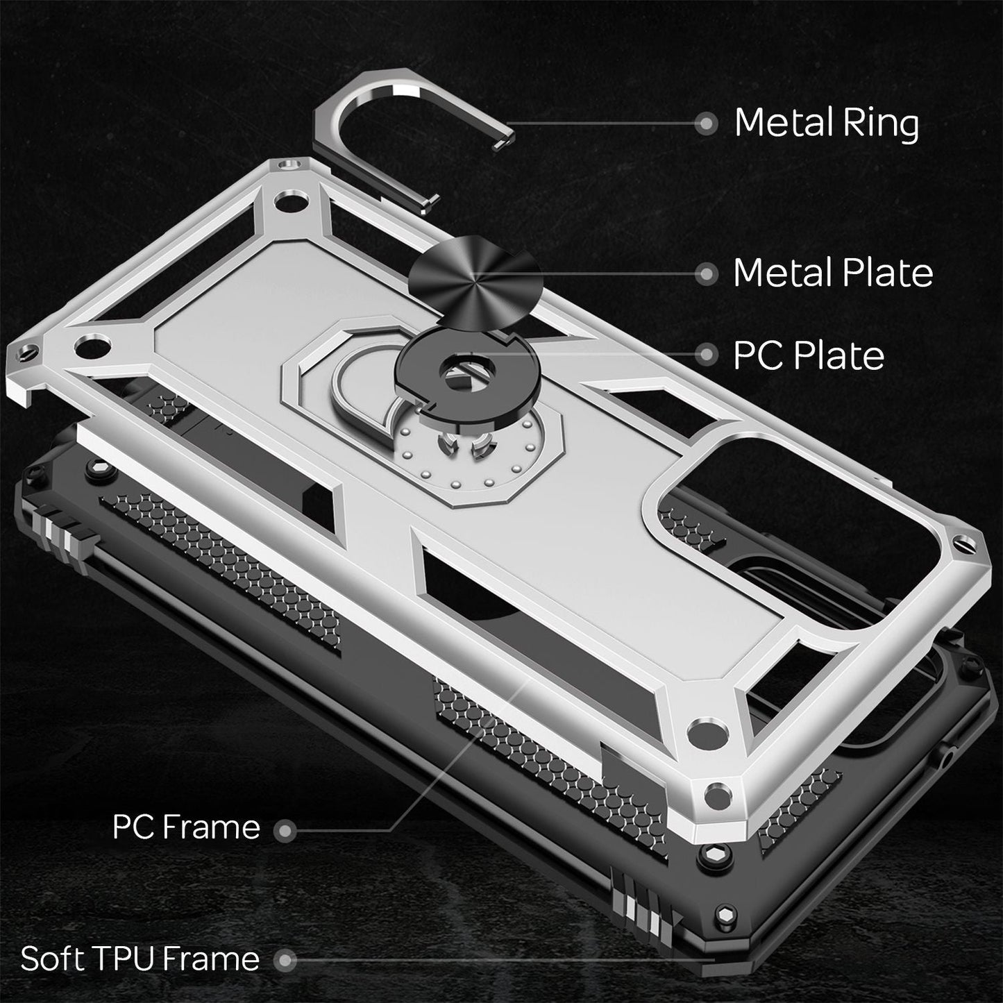 NALIA Ring Handyhülle für Samsung Galaxy A52 5G / A52 / A52s 5G, Kickstand Case