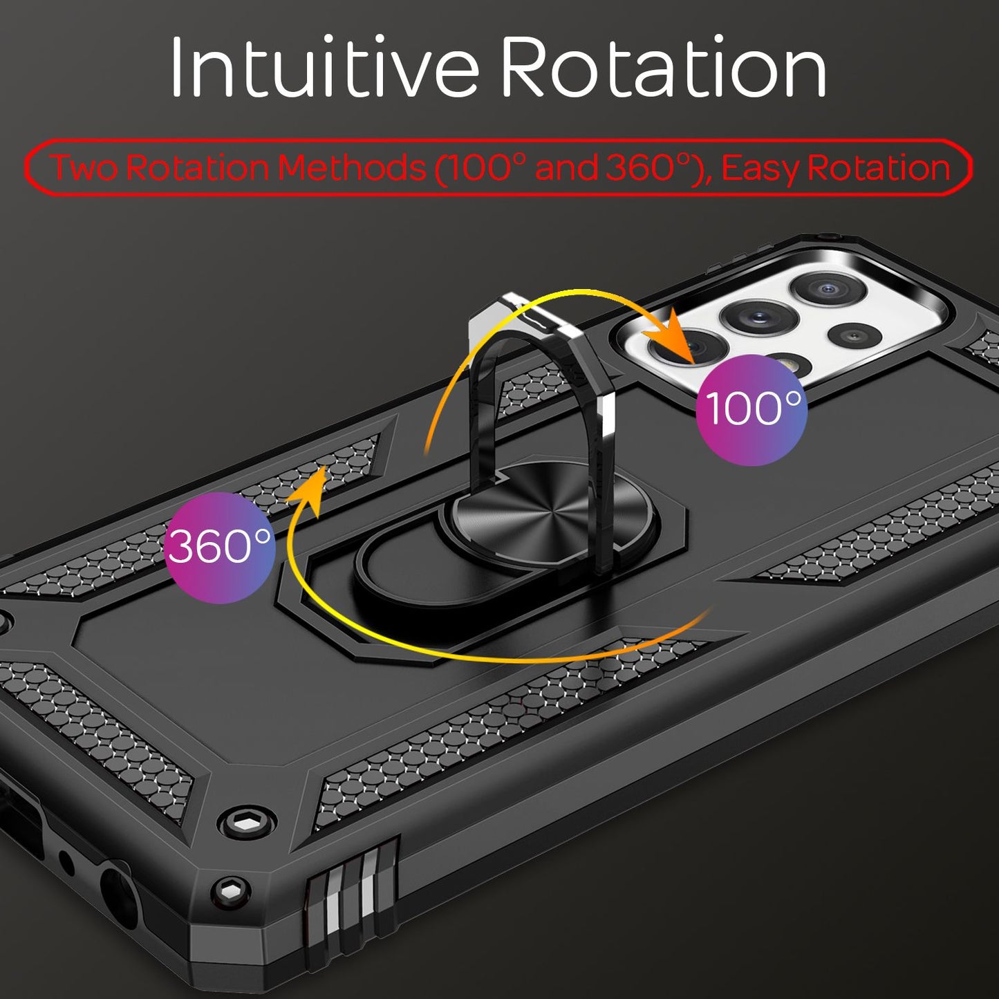 NALIA Ring Handyhülle für Samsung Galaxy A72, Silikon Cover & Hardcase Kratzfest