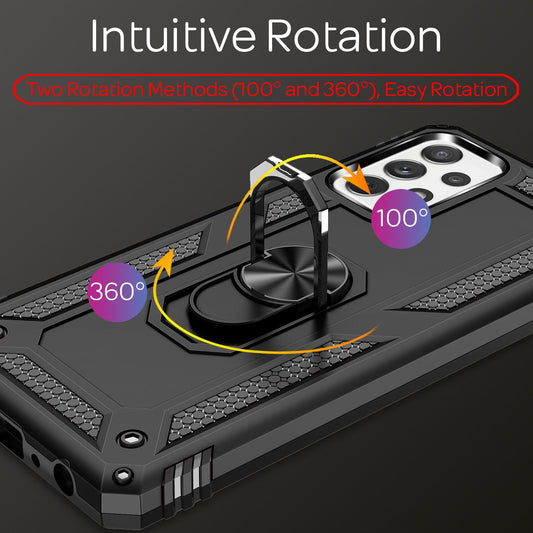 NALIA Ring Handyhülle für Samsung Galaxy A72, Silikon Cover & Hardcase Kratzfest