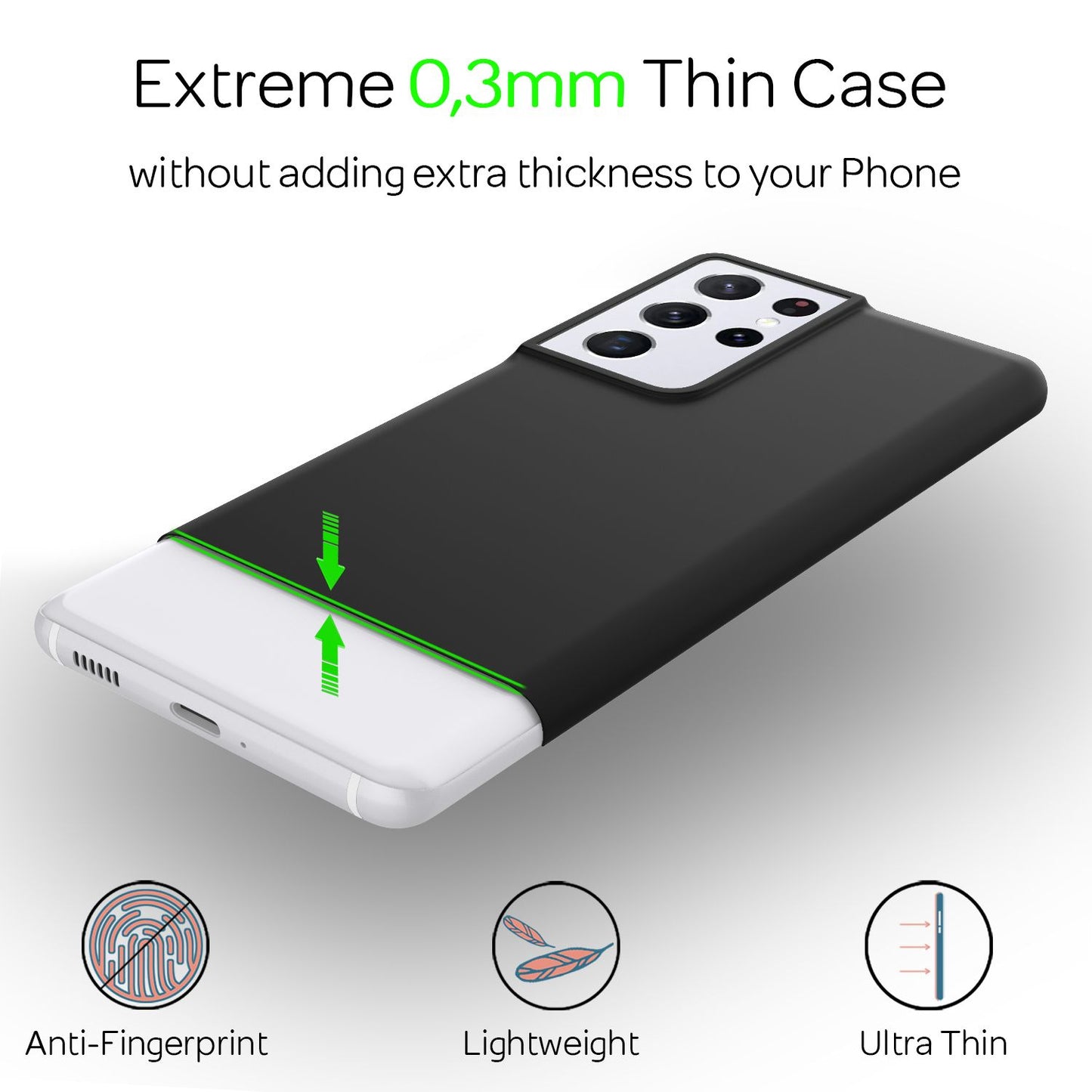 Carcasă NALIA Phantom Ultra-Slim - Grosime 0,3 mm Compatibilă cu S21 Ultra