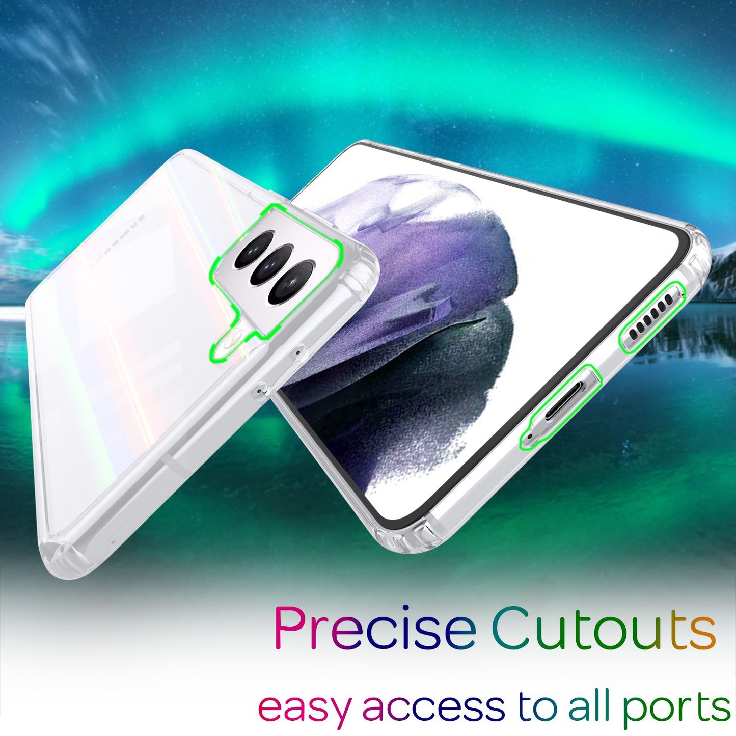 NALIA Hartglas Case Galaxy S21 Plus Regenbogen - Material Hartglas Transparent Abmessungen 15,2 x 7,4 cm Gewicht 9 g