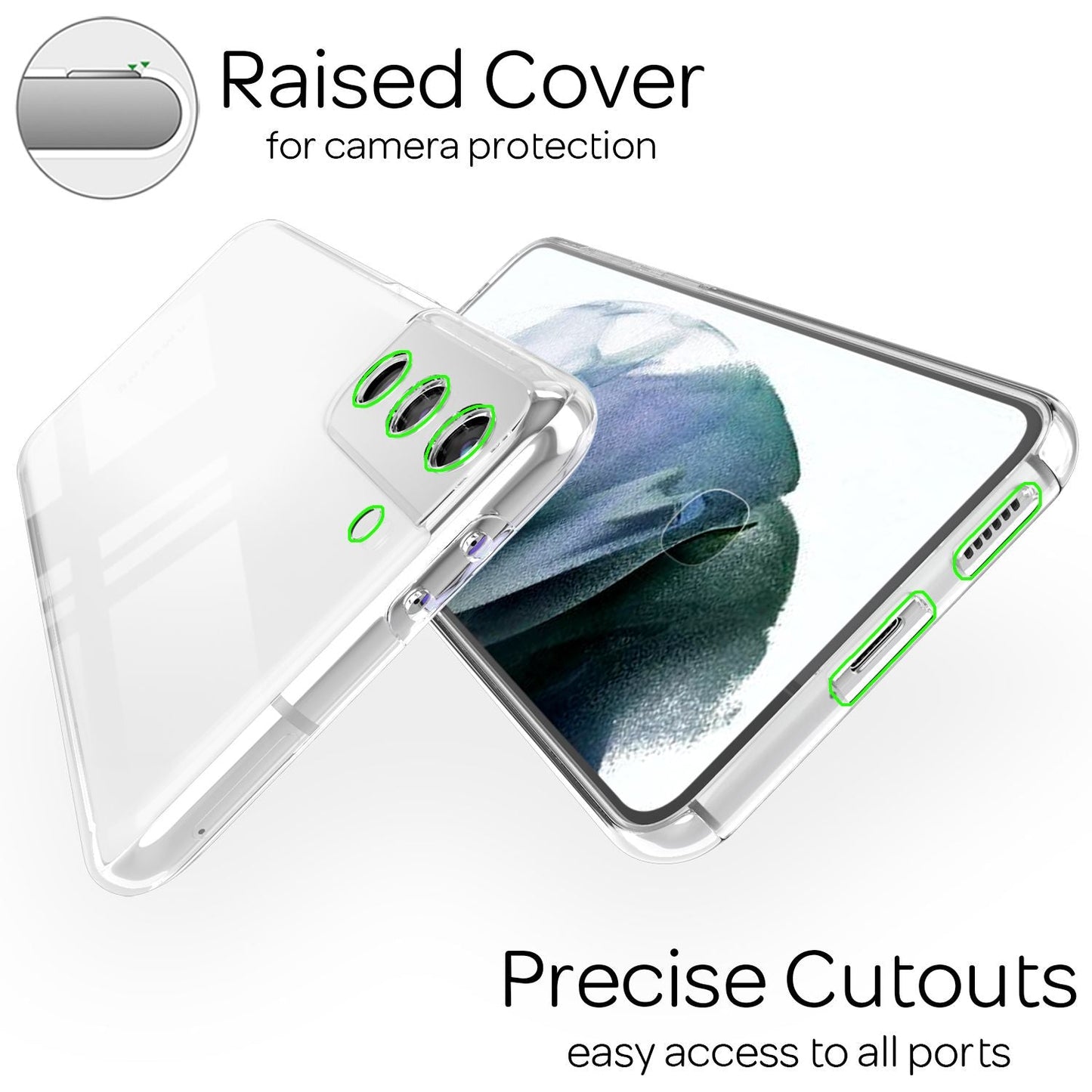NALIA 360 Grad Handy Hülle für Samsung Galaxy S21, Transparent Cover Case Etui