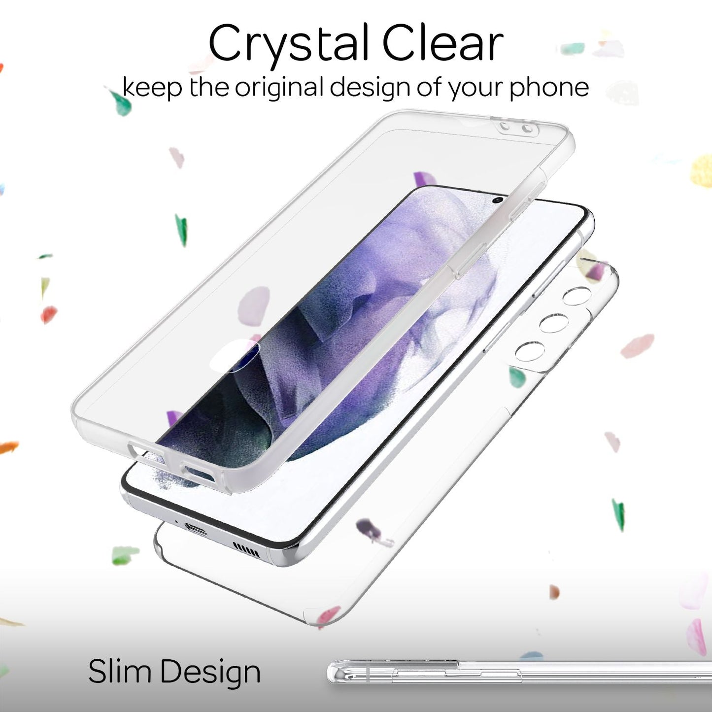 NALIA 360 Grad Handy Hülle Transparente Vollabdeckung - Kompatibel Galaxy S21 Plus Dünn Stoßfest