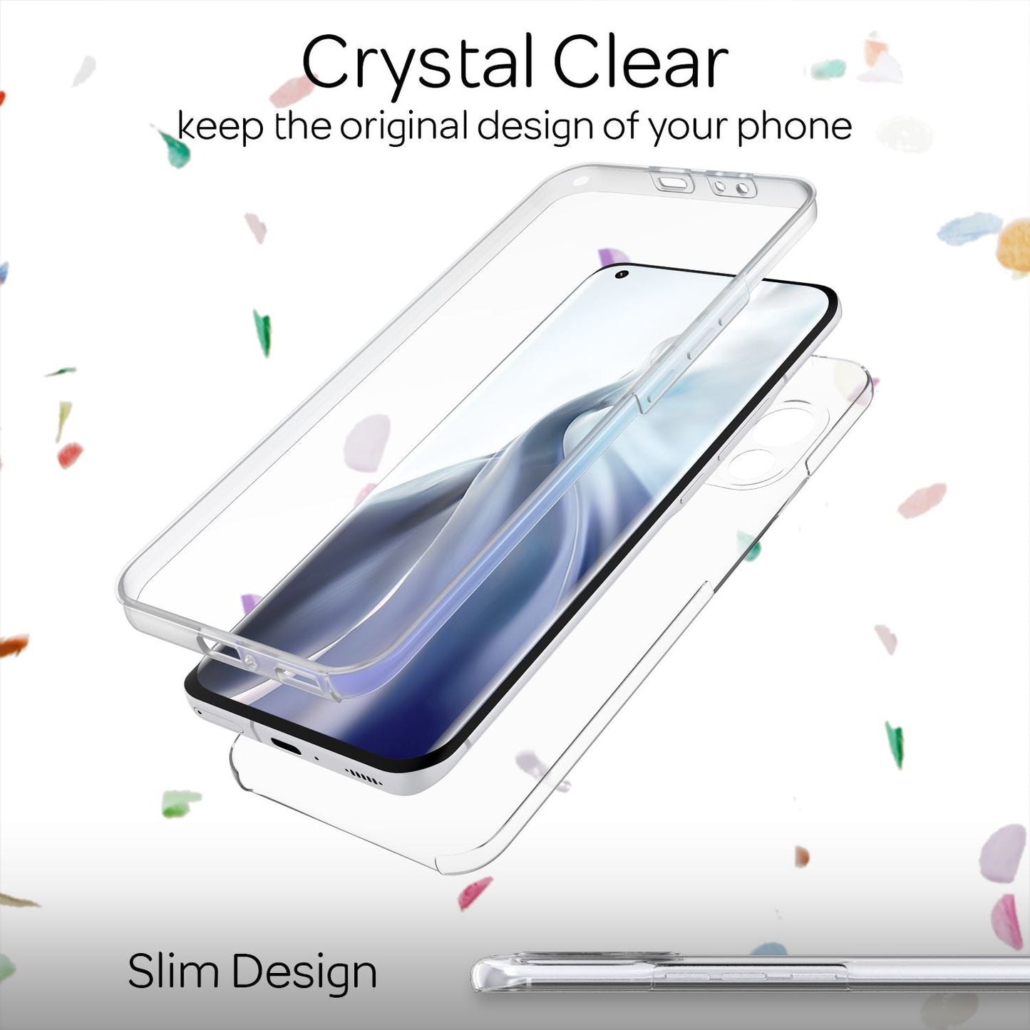 NALIA 360 Grad Handy Hülle für Xiaomi Mi 11 5G, Transparent Case vorne hinten