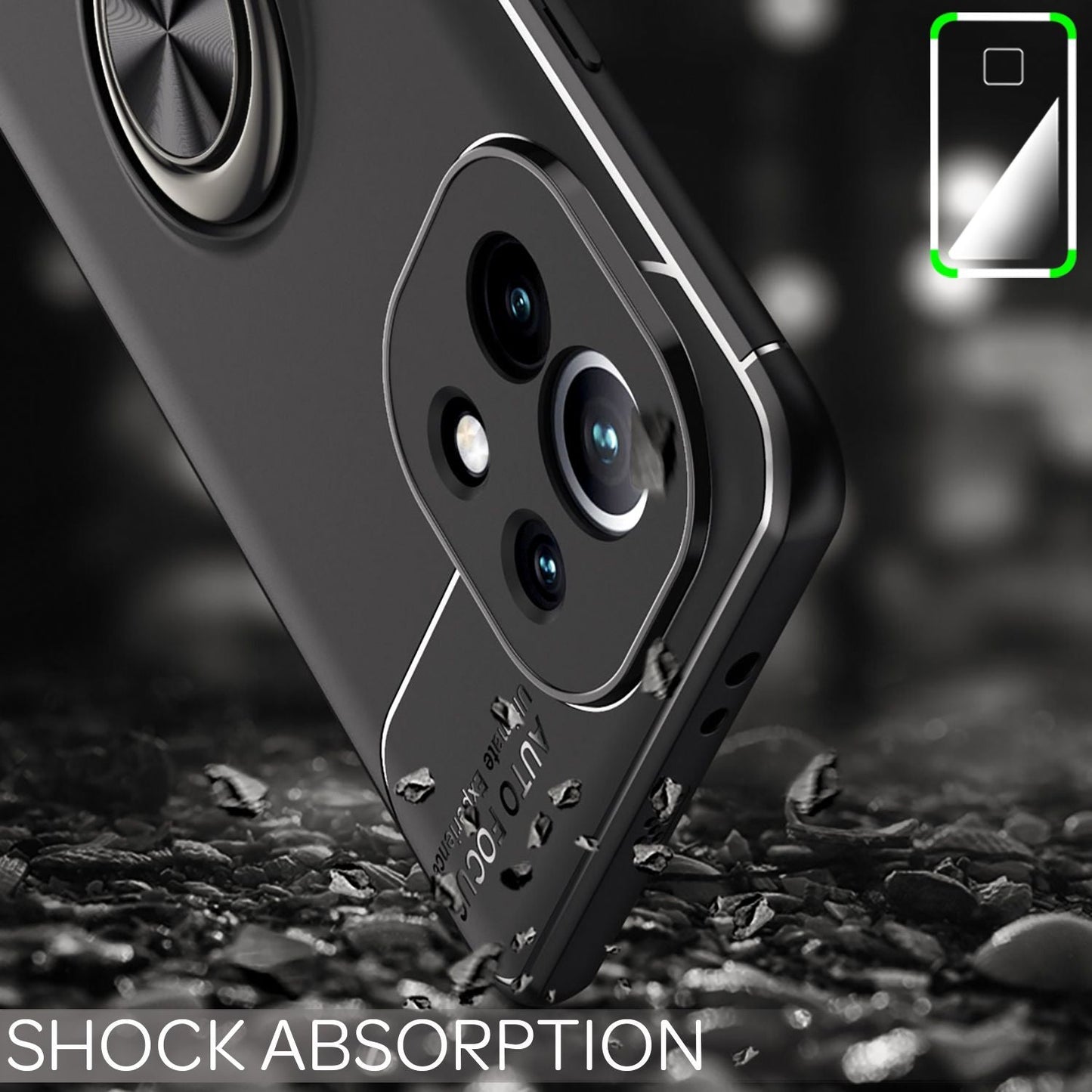 NALIA Ring Handyhülle für Xiaomi Mi 11 5G, Silikon Cover Schutz Tasche Case Etui