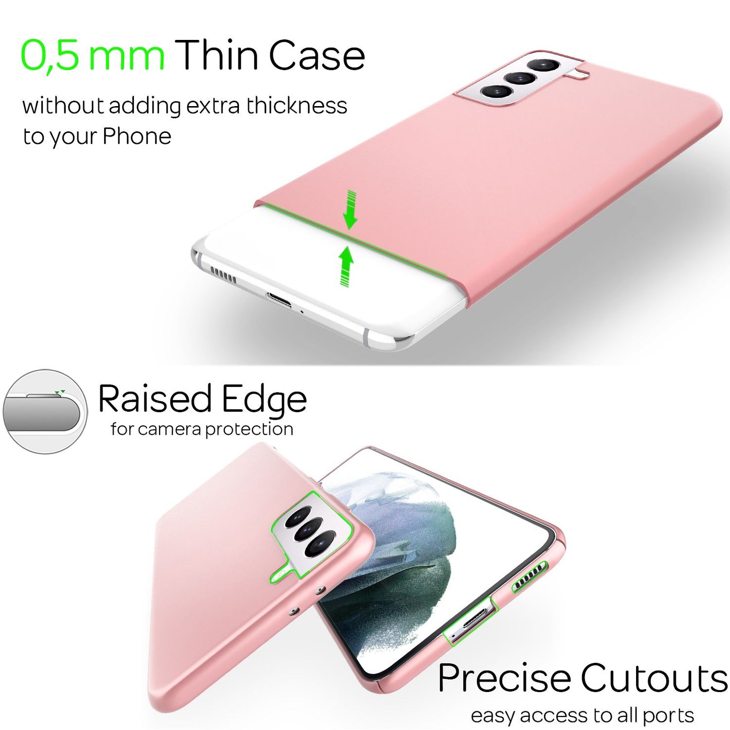 NALIA Hard Case für Samsung Galaxy S21, Dünn Handy Hülle Phone Cover Bumper Etui