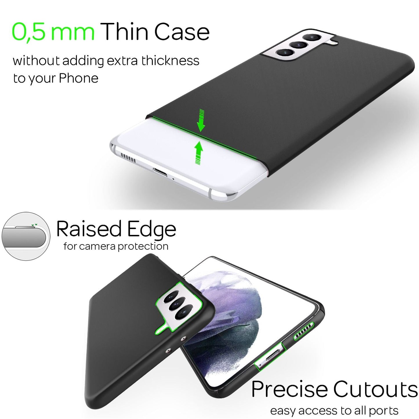 NALIA Hard Case Ultra Dünn - 0,5 mm Stärke, Passgenau, Kompatibel Galaxy S21 Plus