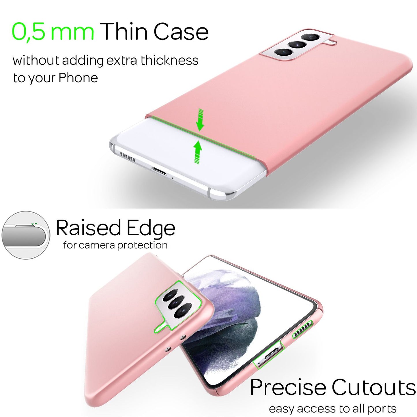 NALIA Hard Case Ultra Dünn - 0,5 mm Stärke, Passgenau, Kompatibel Galaxy S21 Plus