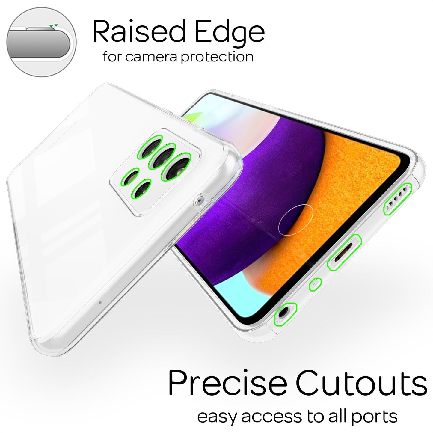 NALIA 360 Grad Handy Hülle für Galaxy A52 5G / A52, Transparent Full Cover Case