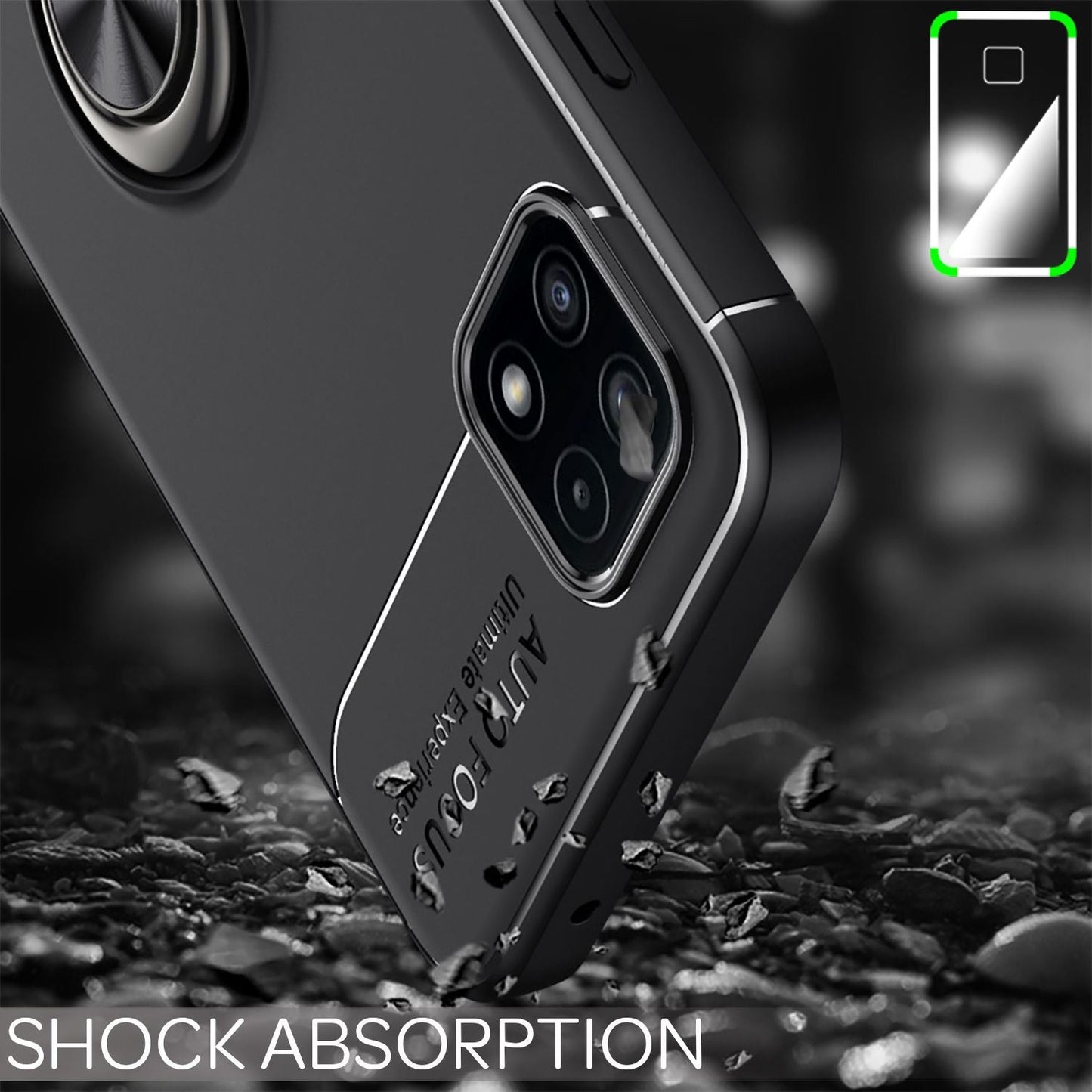 NALIA Galaxy A22 5G Ringhülle - 360 Grad Ringhalter, Matte Oberfläche, Passgenau A22 5G