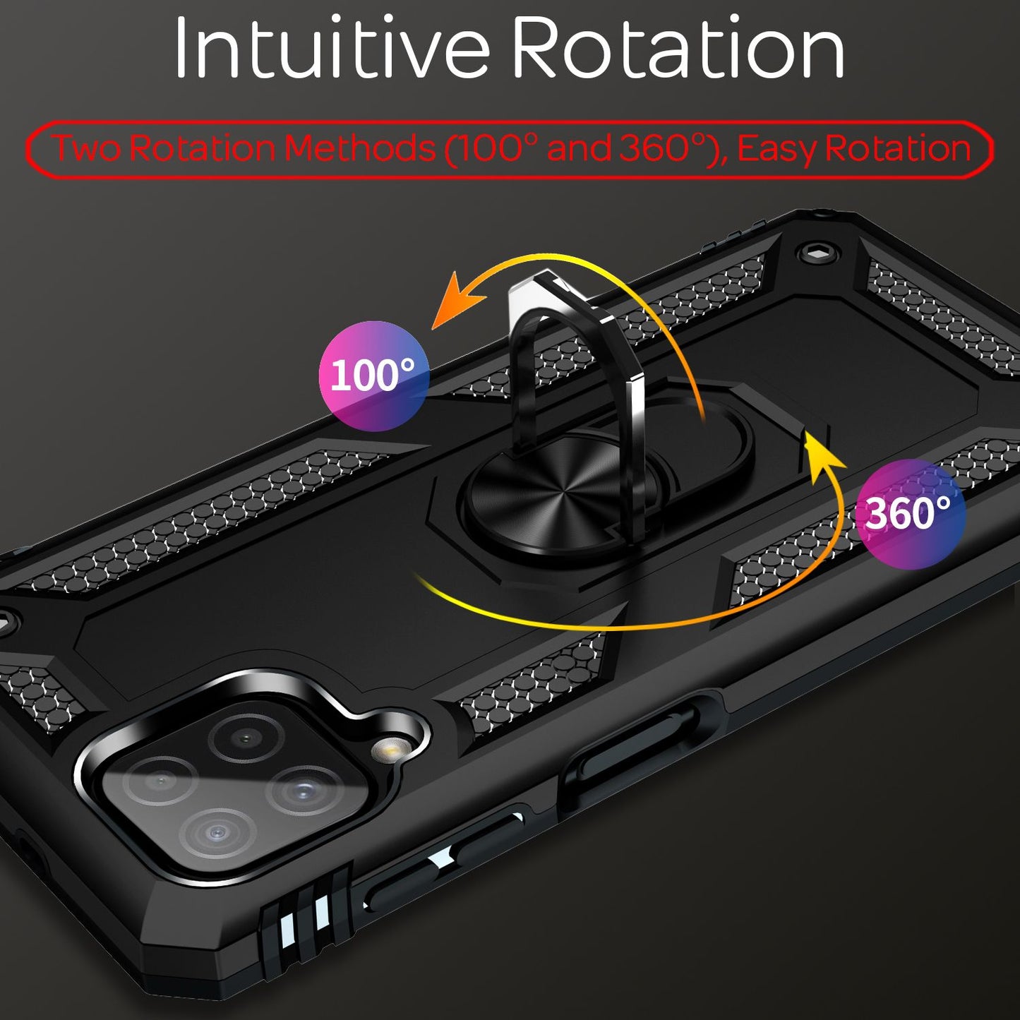 NALIA Military-Style Ringhülle für Samsung Galaxy A22, Extrem Schützend Stoßfest