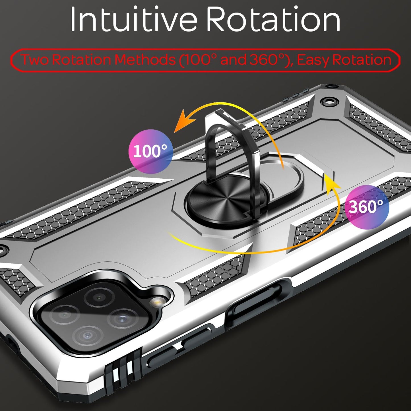 NALIA Military-Style Ringhülle für Samsung Galaxy A22, Extrem Schützend Stoßfest