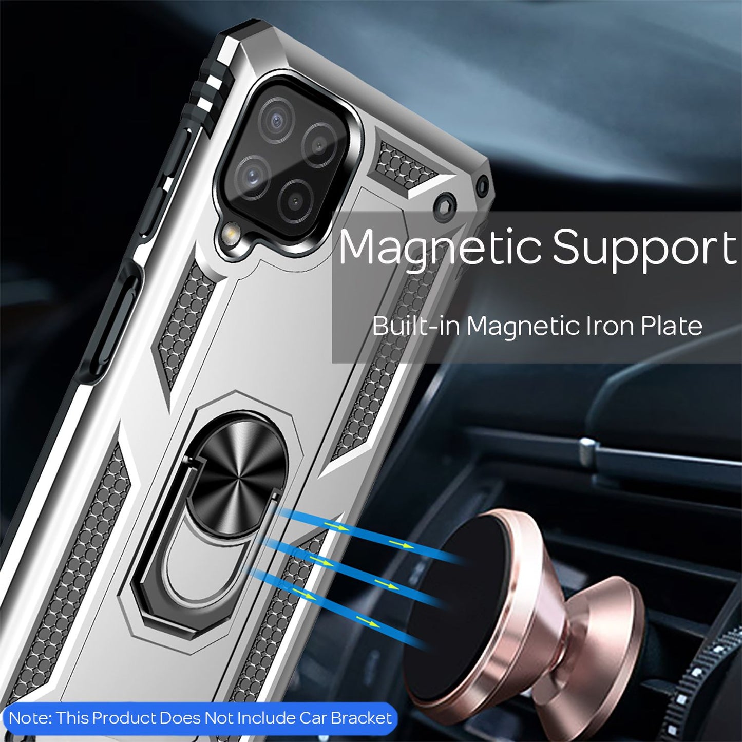 NALIA Military-Style Ringhülle für Samsung Galaxy A22, Extrem Schützend Stoßfest