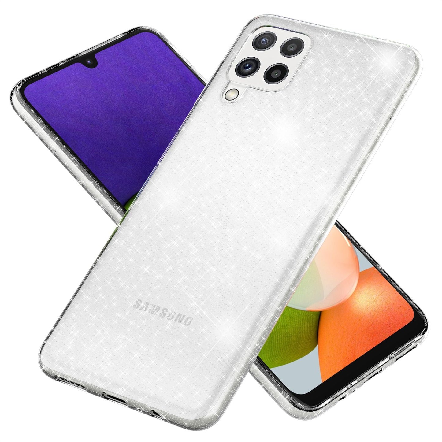 Husă NALIA Dazzlin Luxury cu sclipici - Compatibilă cu Galaxy A22, Transparentă, Efect sclipici