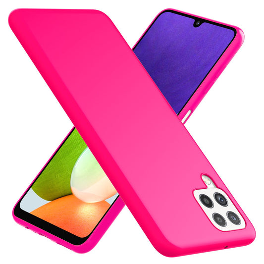 NALIA Bunte Neon Silikonhülle für Samsung Galaxy A22, Intensive Farbe Rutschfest Samtig Gummiert