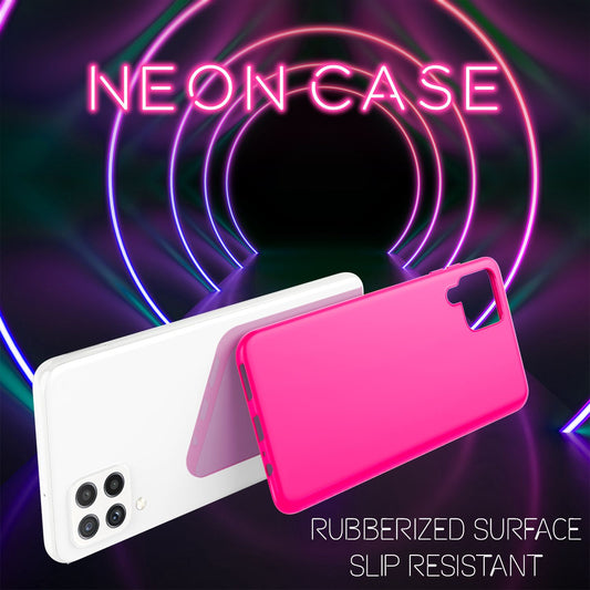 NALIA Bunte Neon Silikonhülle für Samsung Galaxy A22, Intensive Farbe Rutschfest Samtig Gummiert