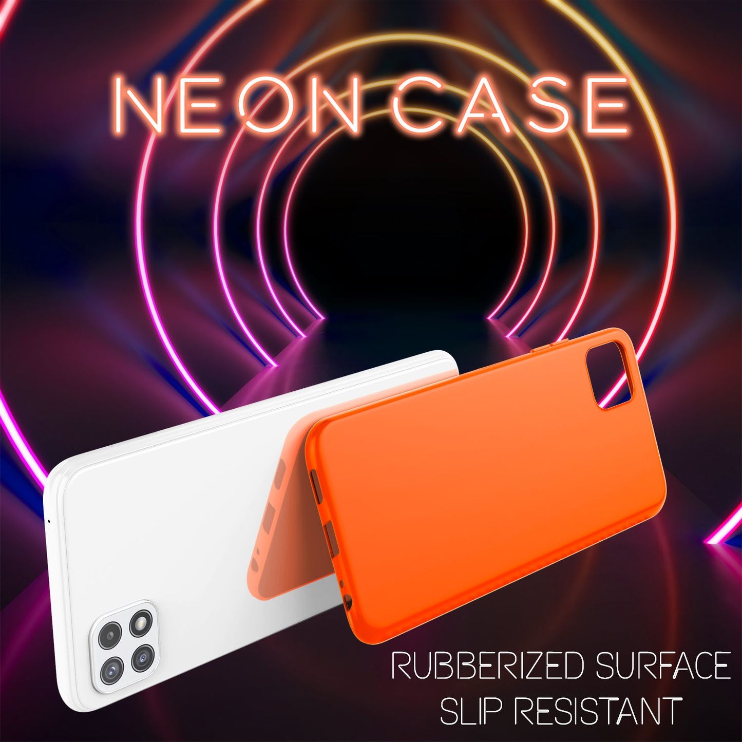 NALIA Galaxy A22 5G Neon Silikonhülle - Strahlende Neonfarben, TPU Material, Rutschfest