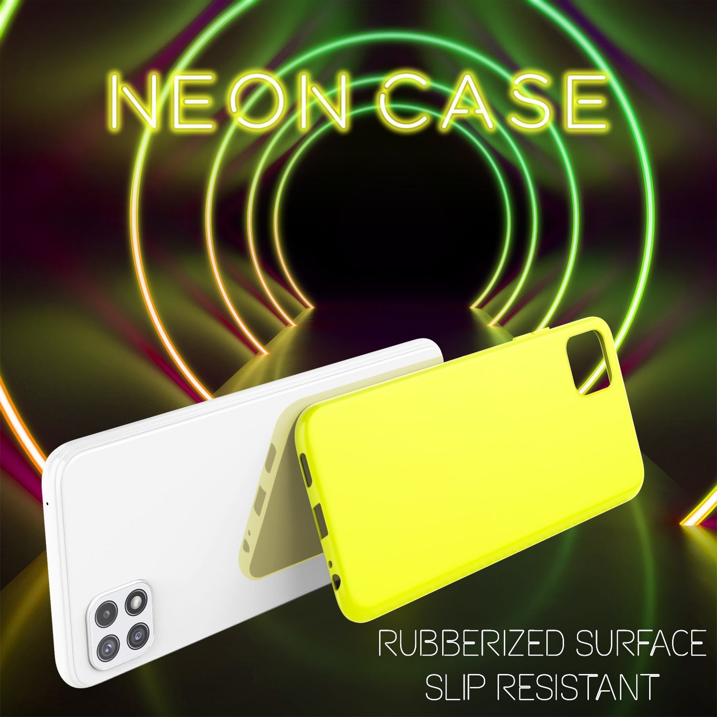 NALIA Galaxy A22 5G Neon Silikonhülle - Strahlende Neonfarben, TPU Material, Rutschfest