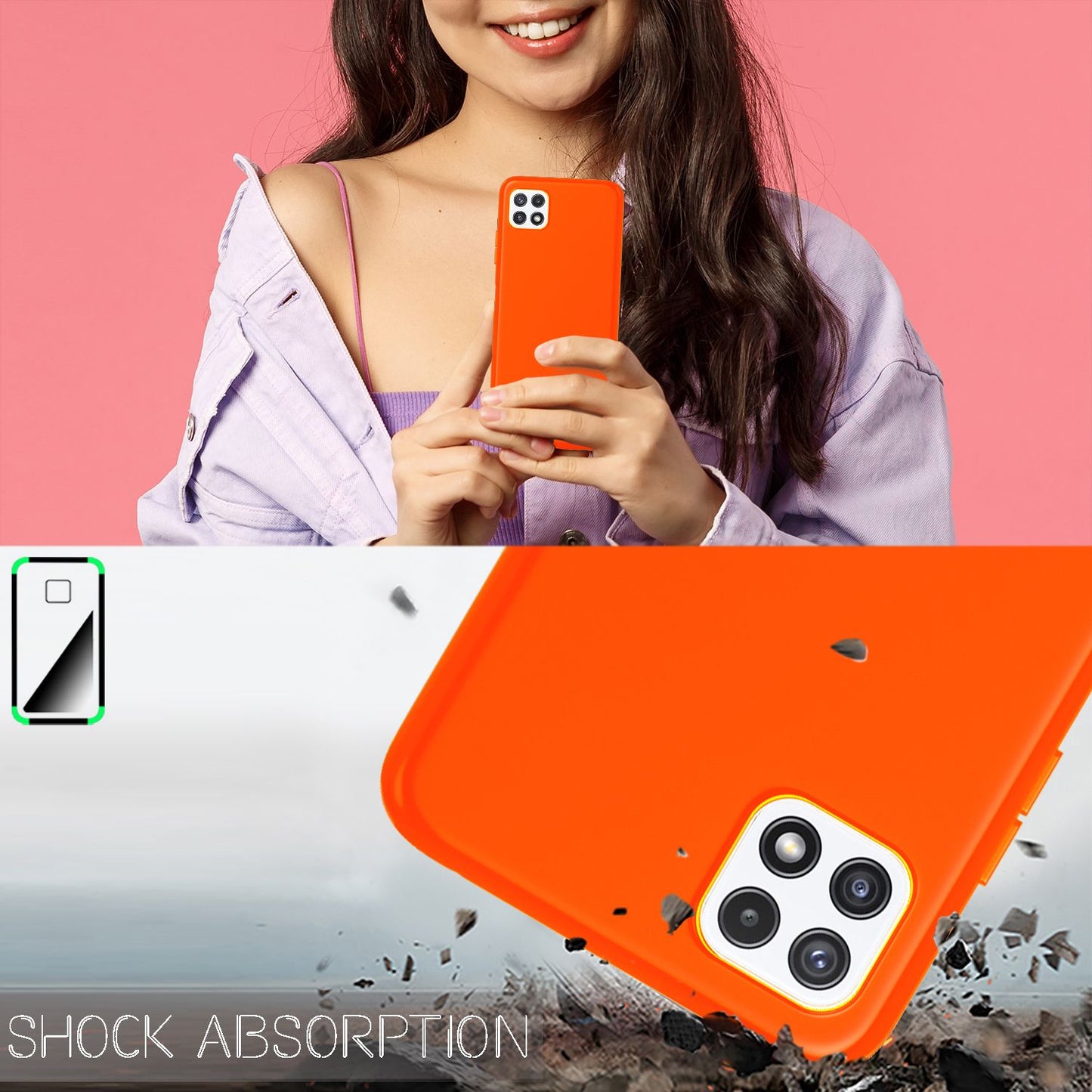 NALIA Galaxy A22 5G Neon Silikonhülle - Strahlende Neonfarben, TPU Material, Rutschfest