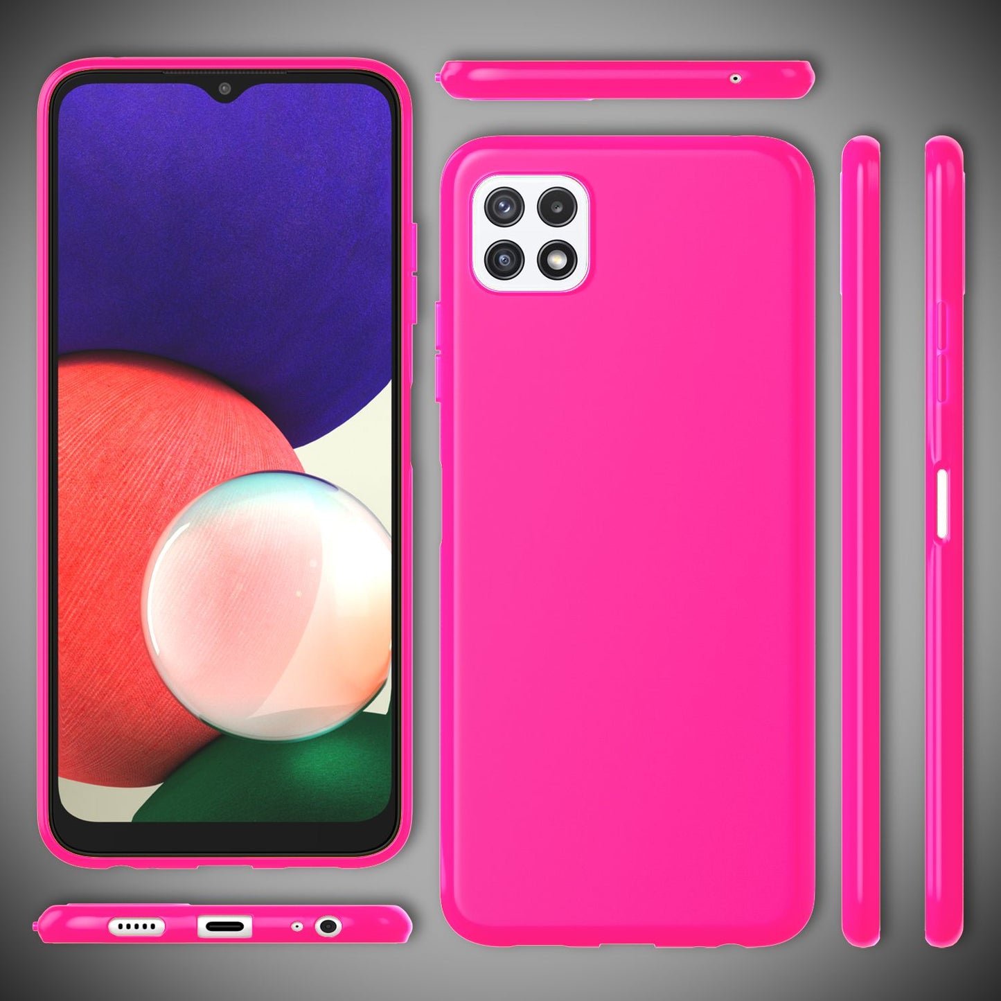 NALIA Galaxy A22 5G Neon Silikonhülle - Strahlende Neonfarben, TPU Material, Rutschfest