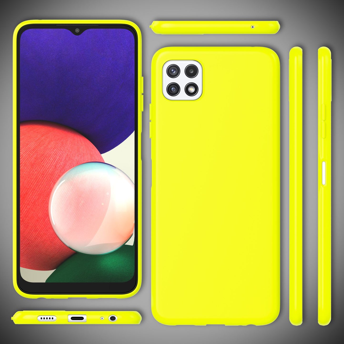 NALIA Galaxy A22 5G Neon Silikonhülle - Strahlende Neonfarben, TPU Material, Rutschfest
